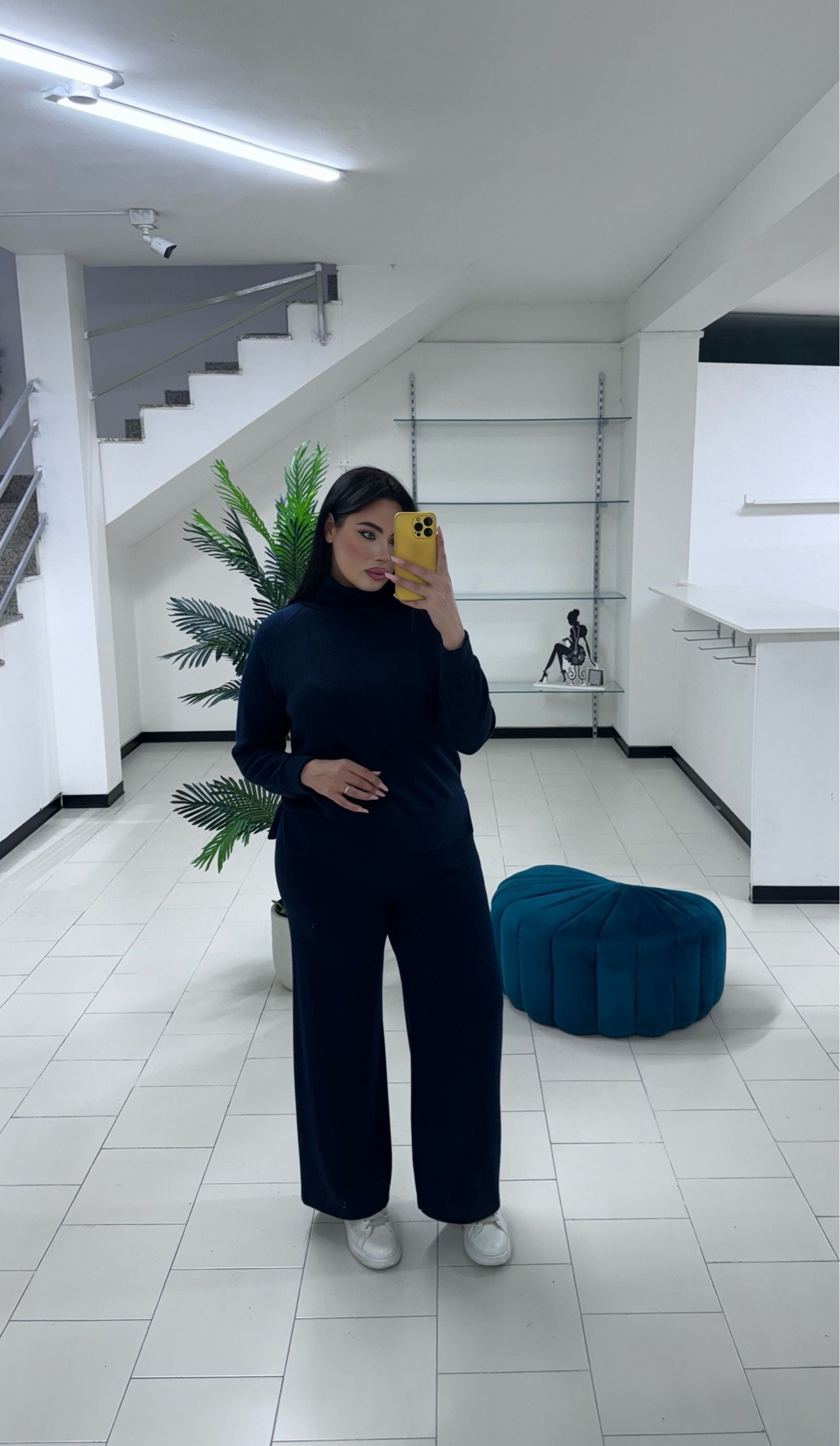 Coordinato lana rasata blue