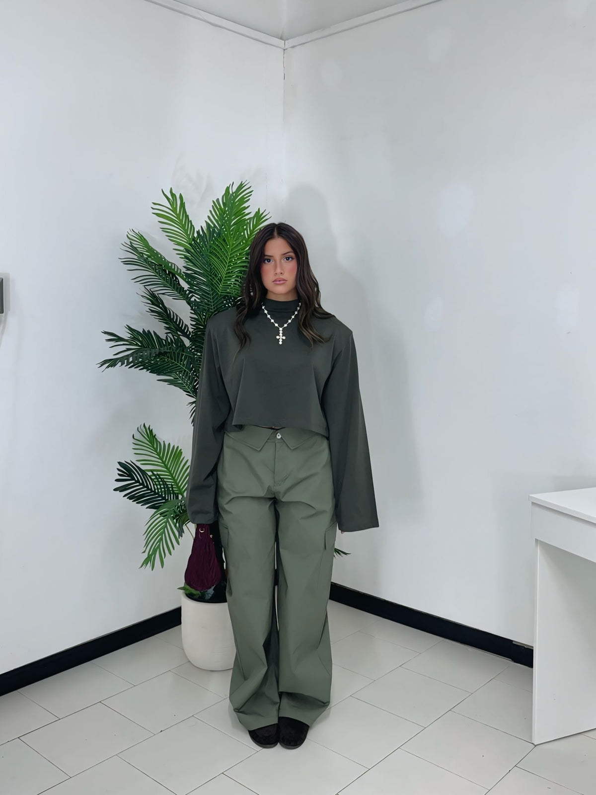 Pantalone Cargo Wide Leg