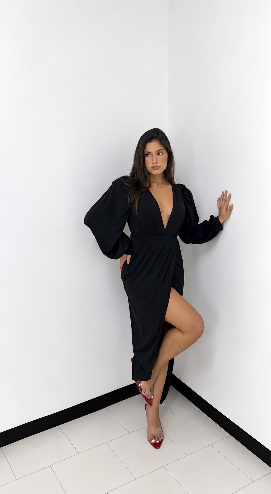 Abito long Dress elegance nero