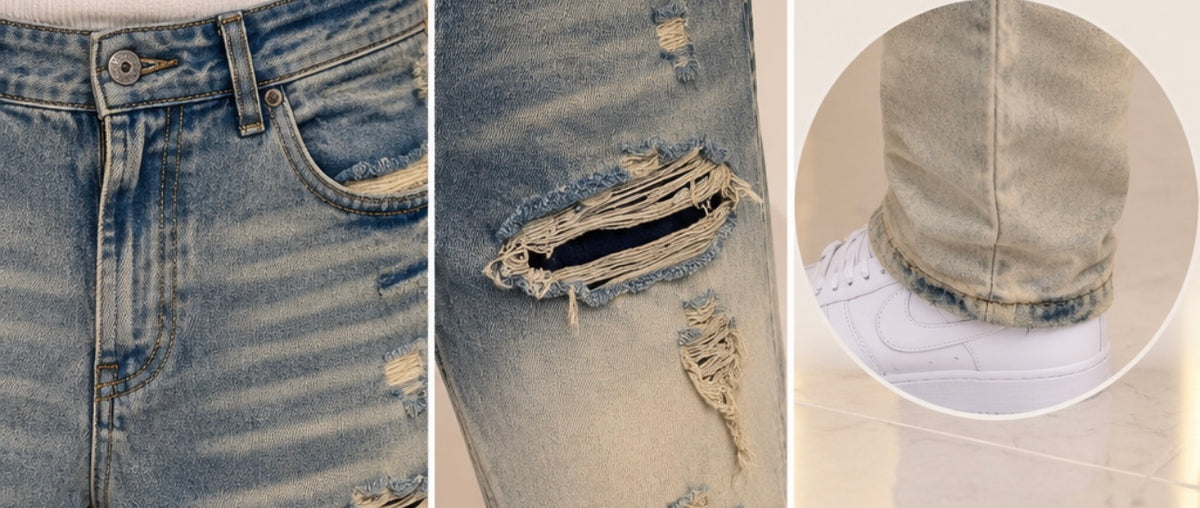 Jeans cianotic distressed