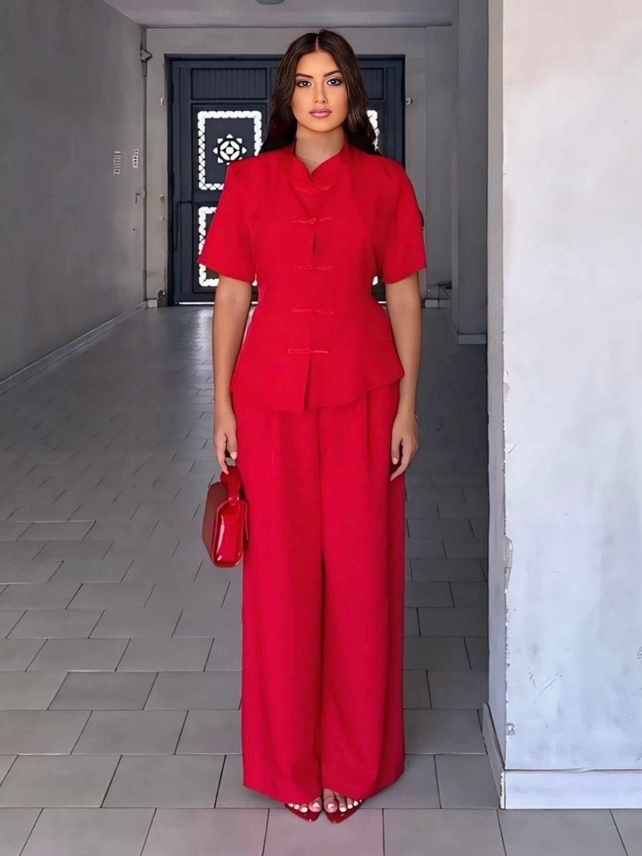 Tailleur china red