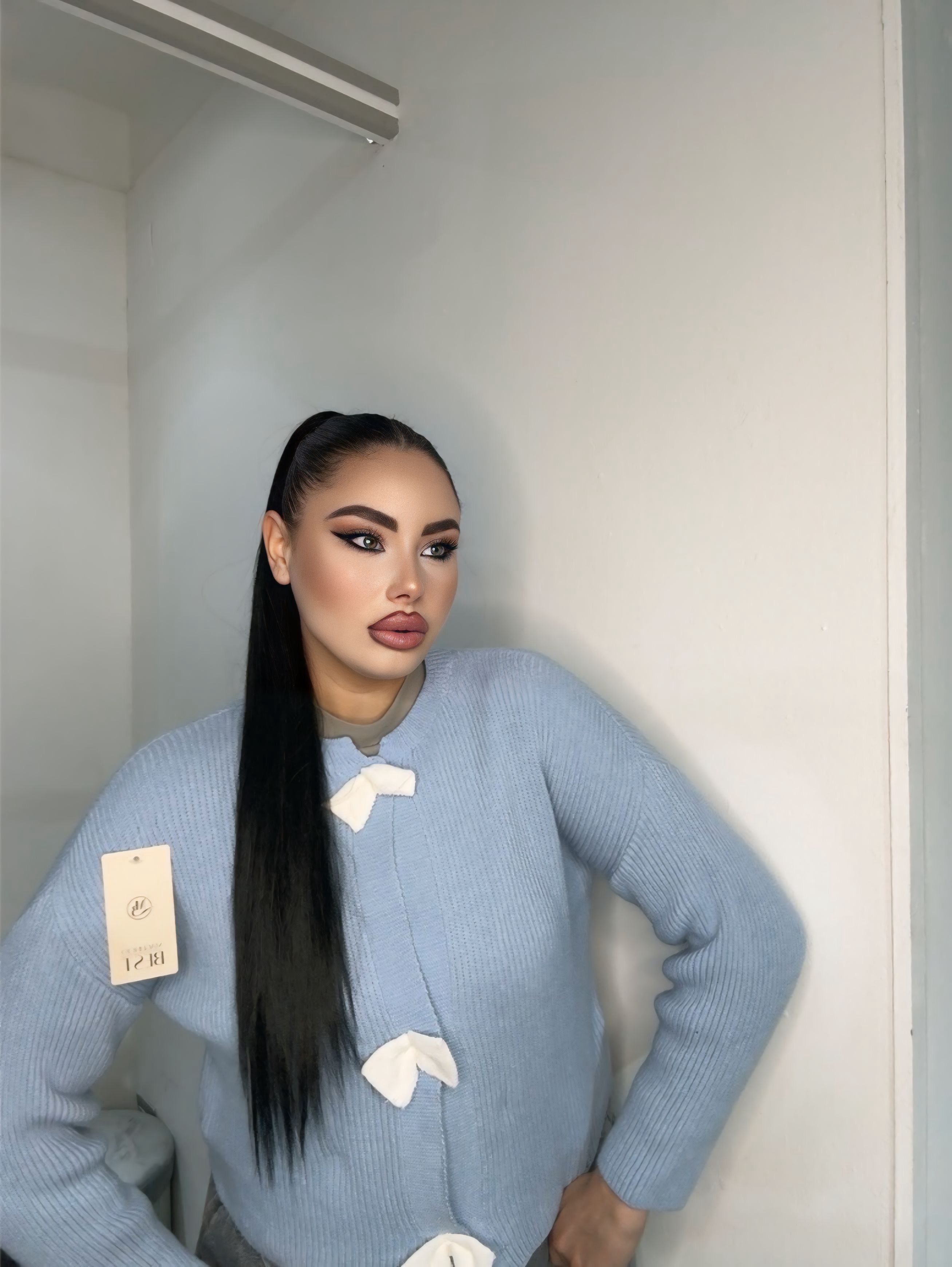 Cardigan fiocco azzurro