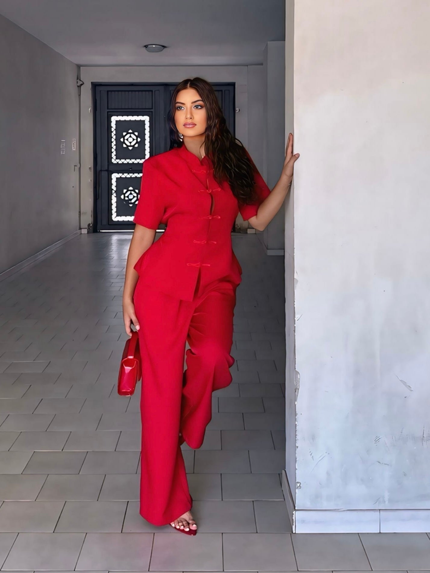 Tailleur china red