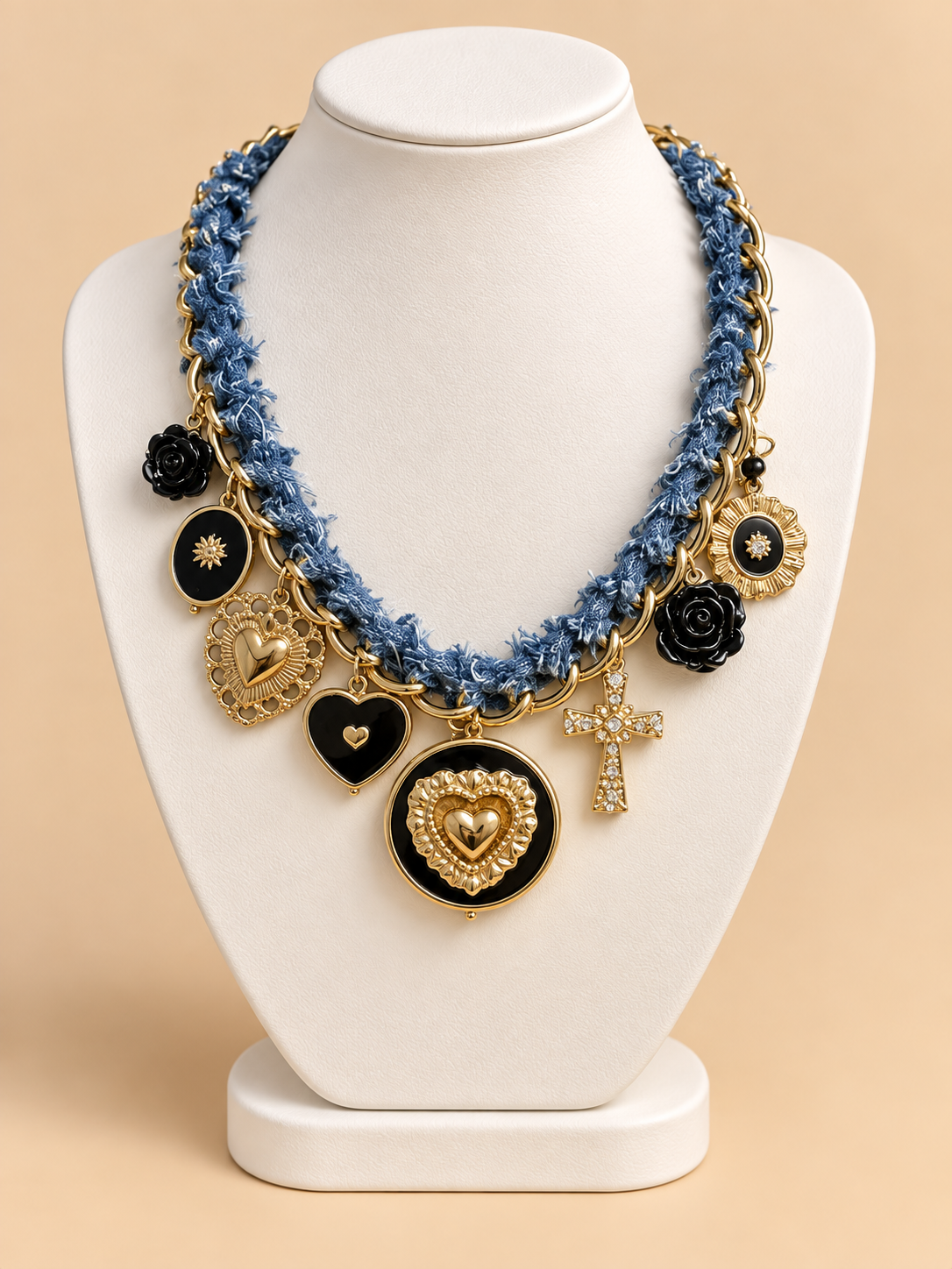 Collana Glamour Denim & Charms