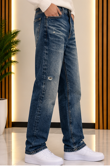 Jeans Straight Fit Sabbiato