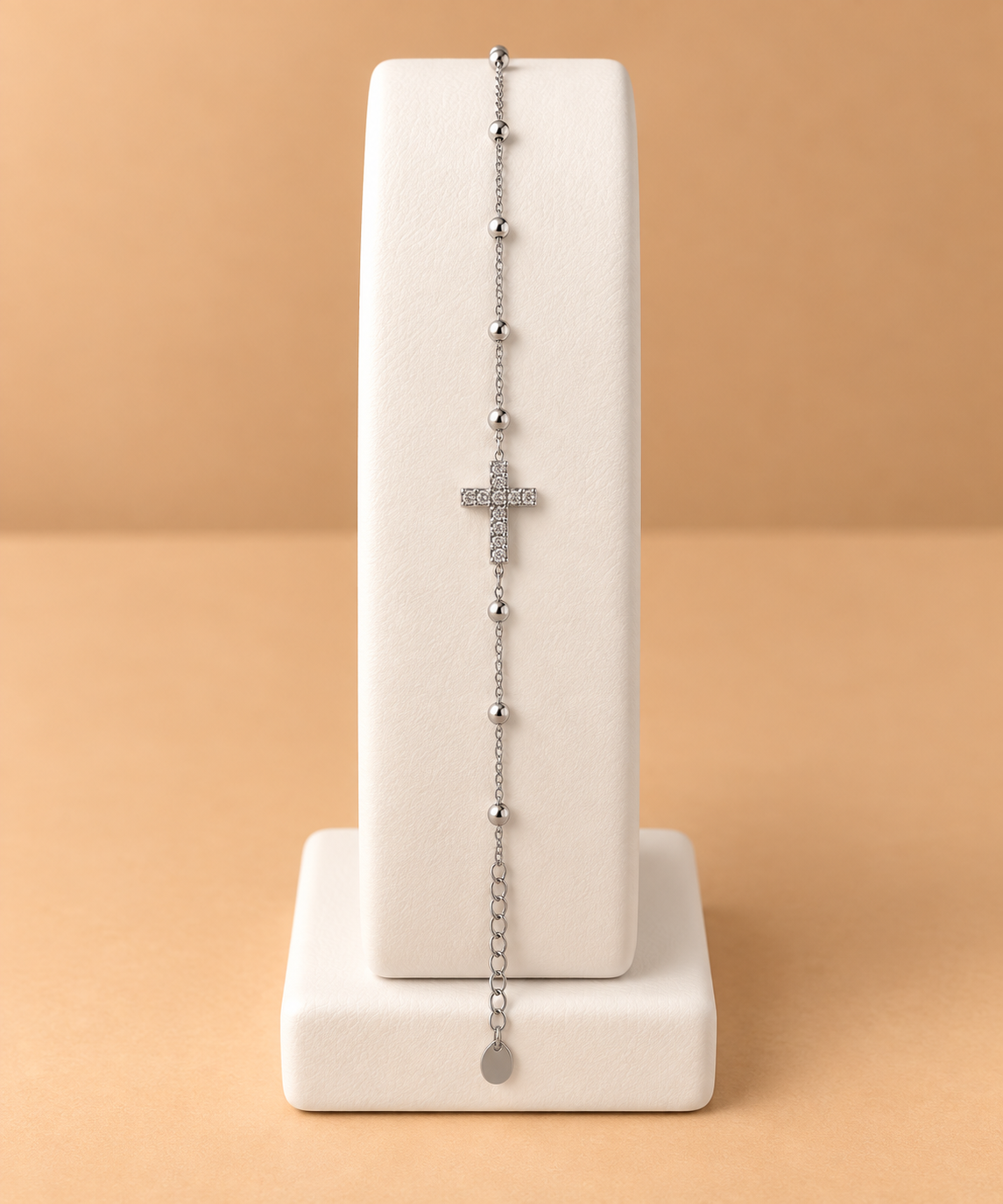 Bracciale argento con croce e sfere