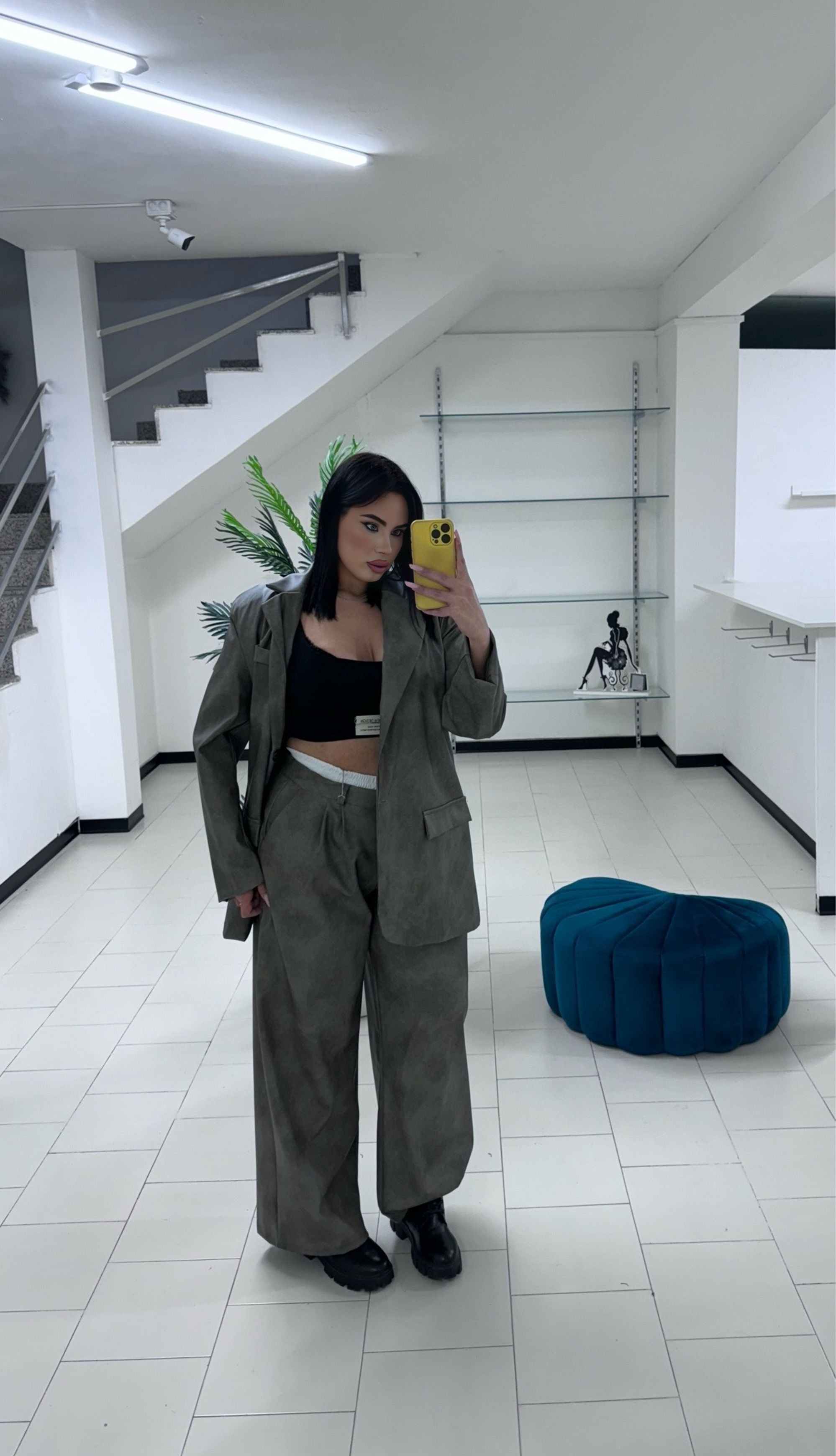 Tailleur in ecopelle curvy