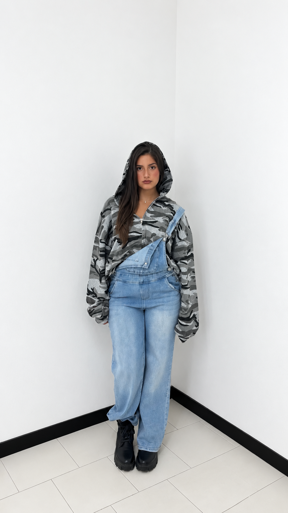 Salopette Denim Wide Leg – Light Blue