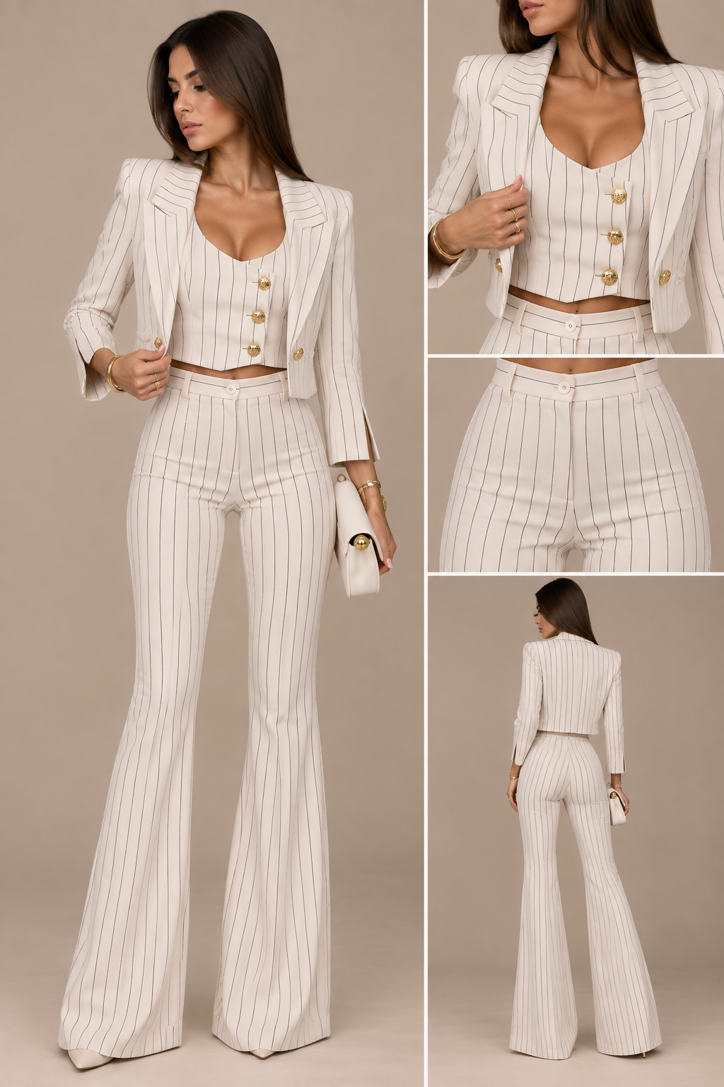 Tailleur Pinstripe Ivory