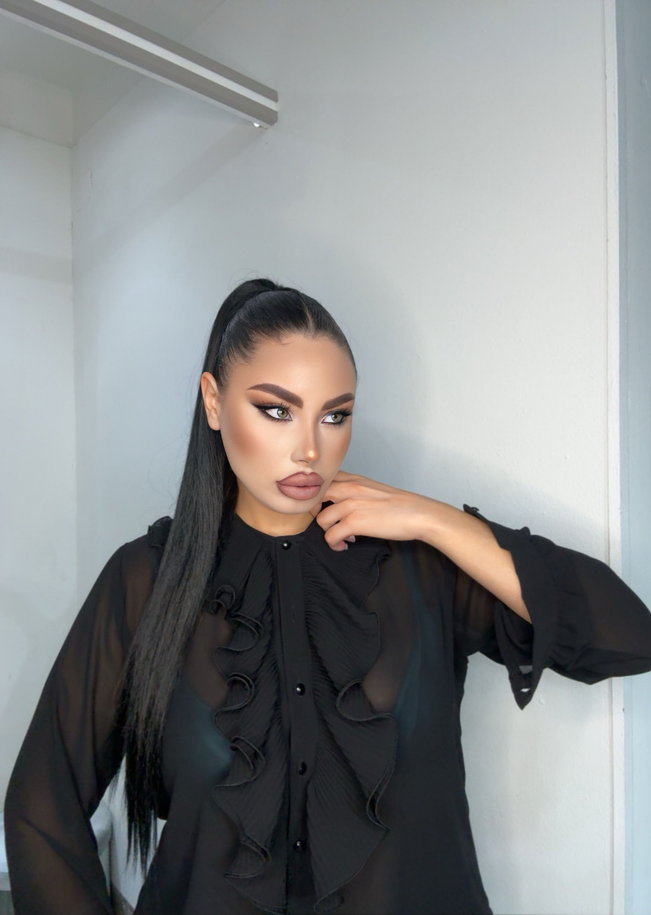 Camicia curvy rouches