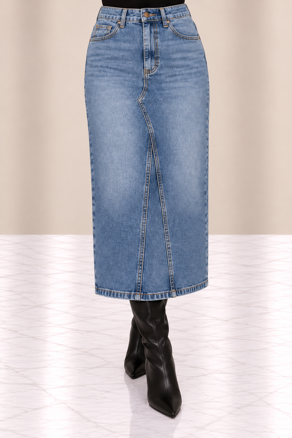 Gonna Longuette Denim Vintage
