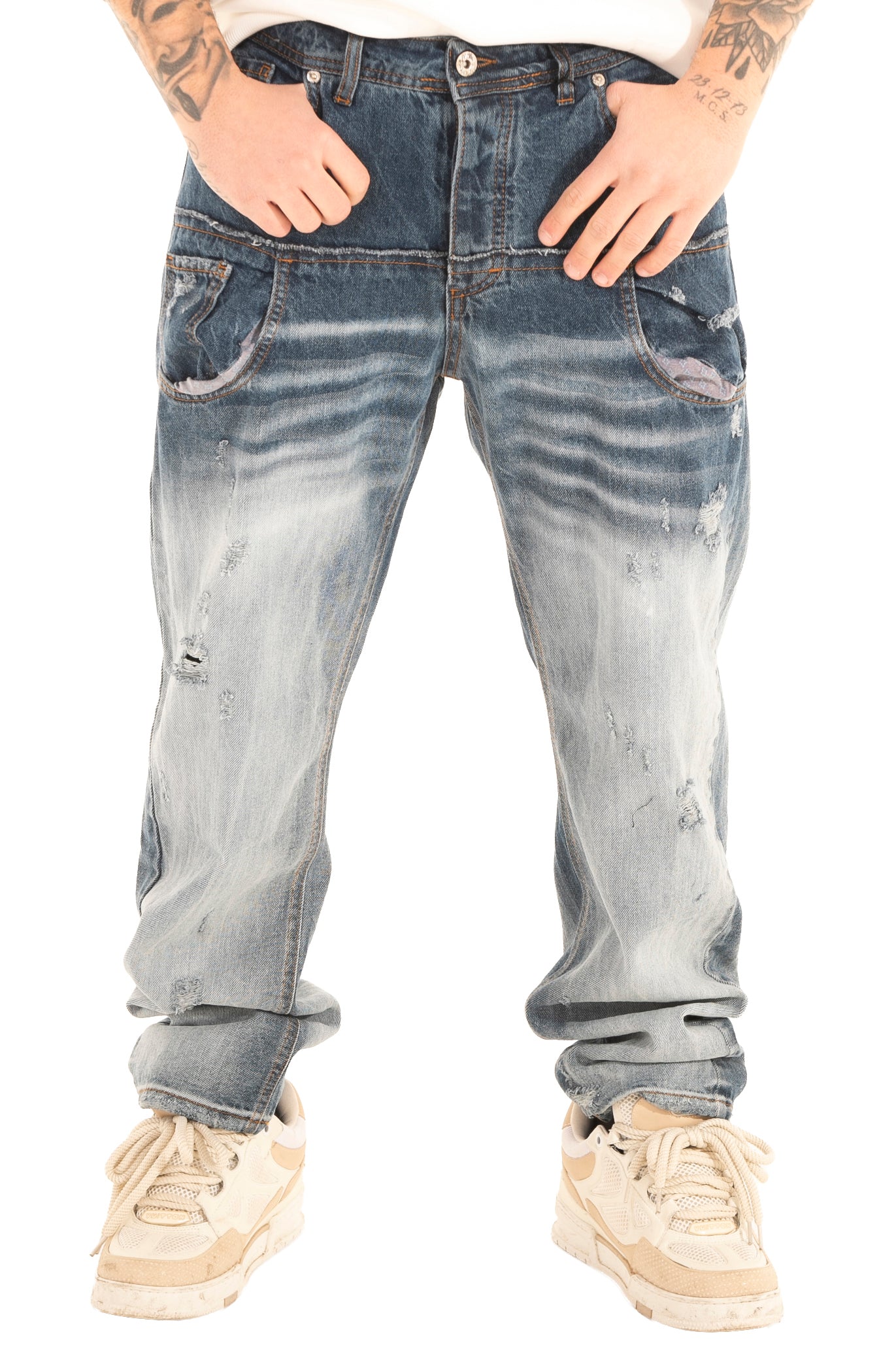 Jeans straight fit blue R06 CIANOTIC