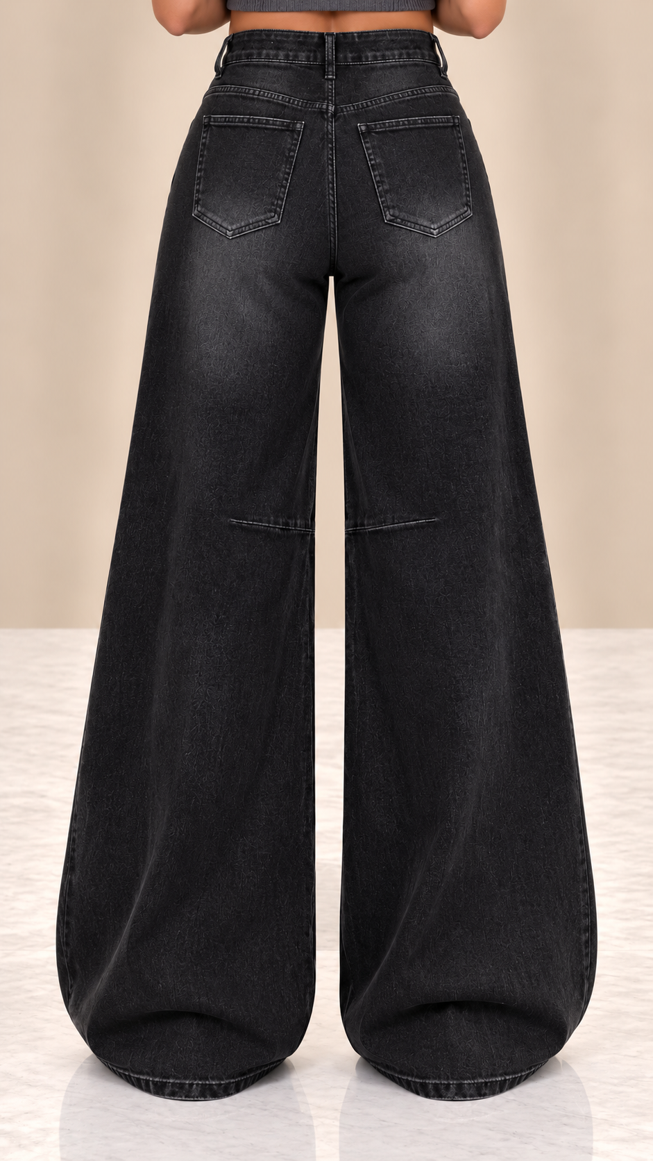 Jeans Wide Leg Sparkle – Nero Washed