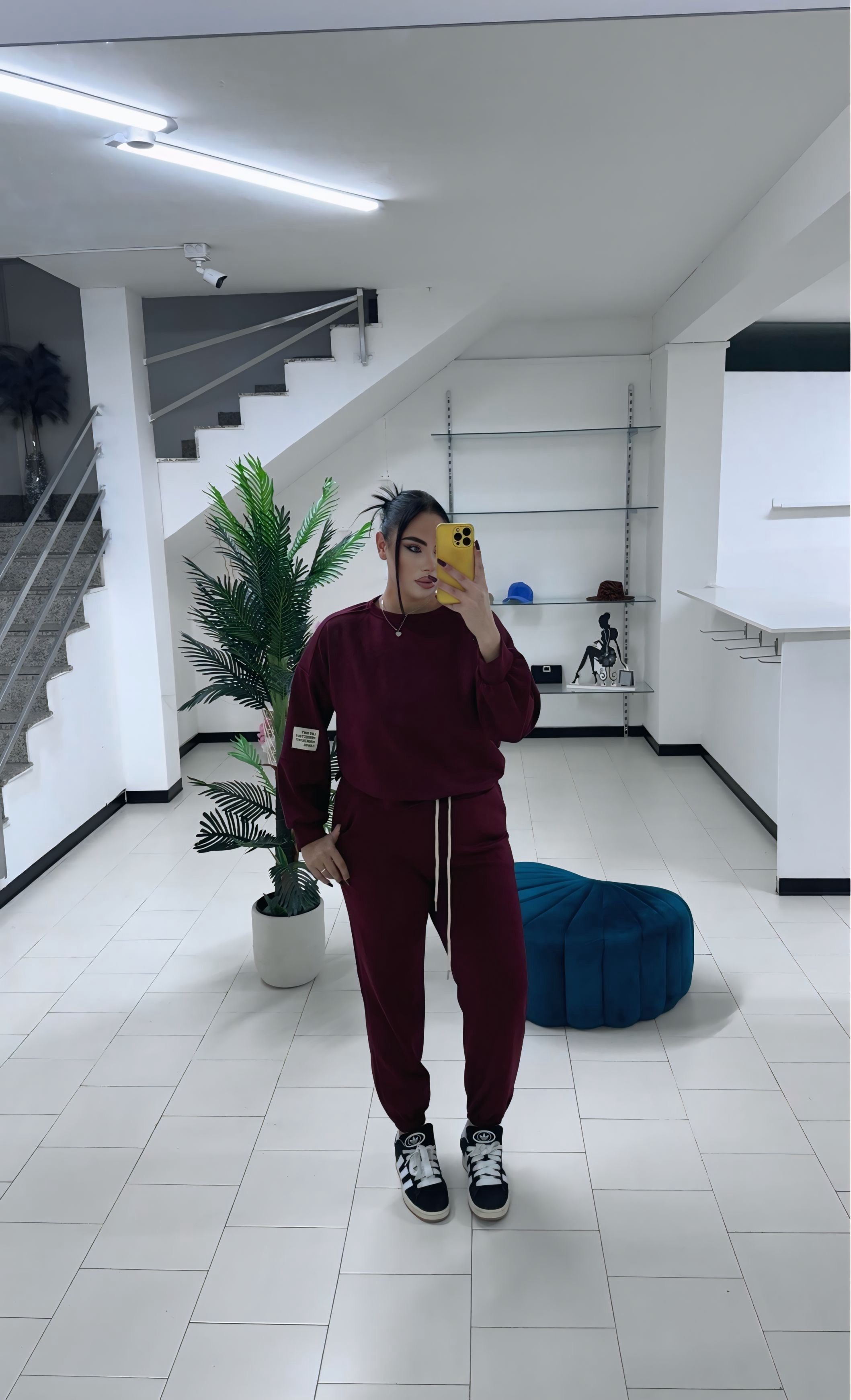 Coordinato tuta mayla bordó