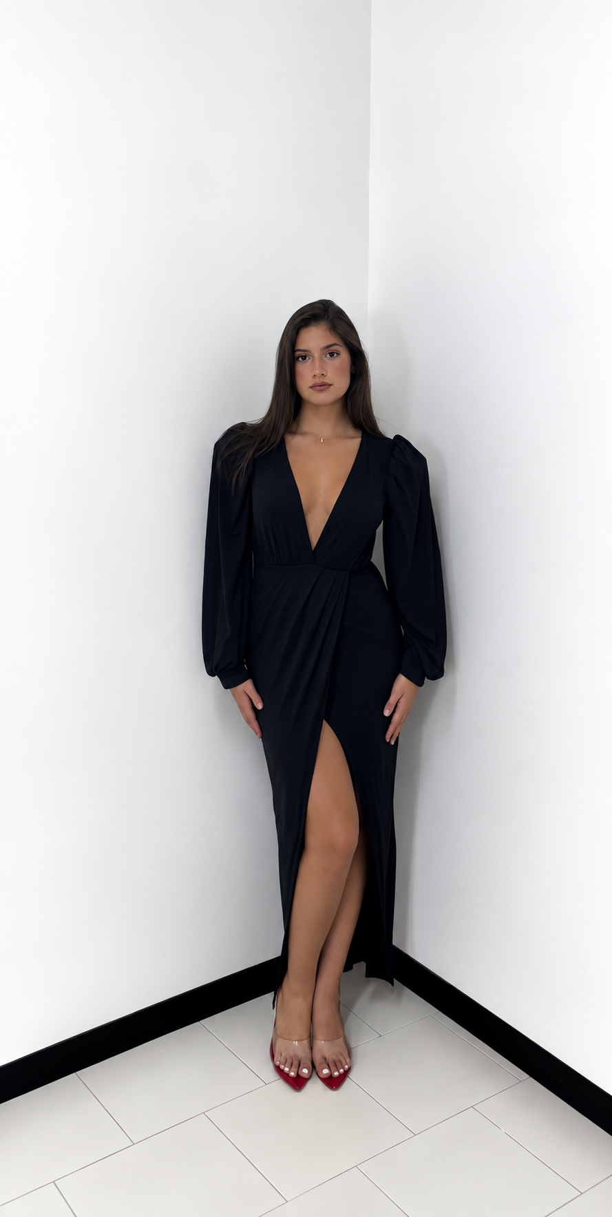 Abito long Dress elegance nero