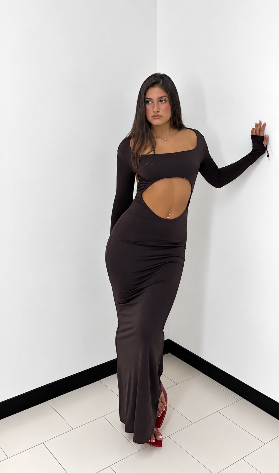 Abito second skin chocolate brown