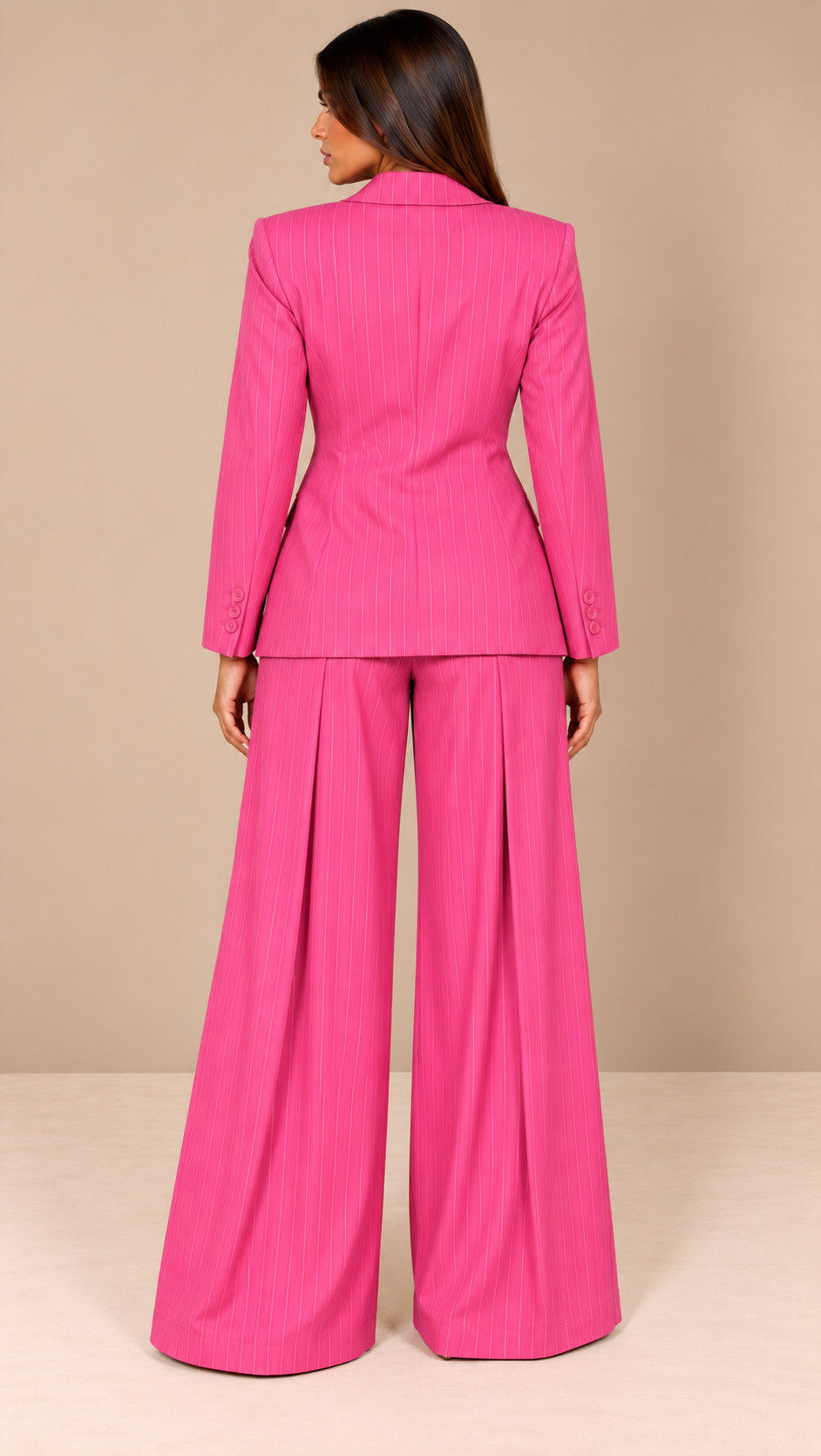 Tailleur Pinstripe rosa
