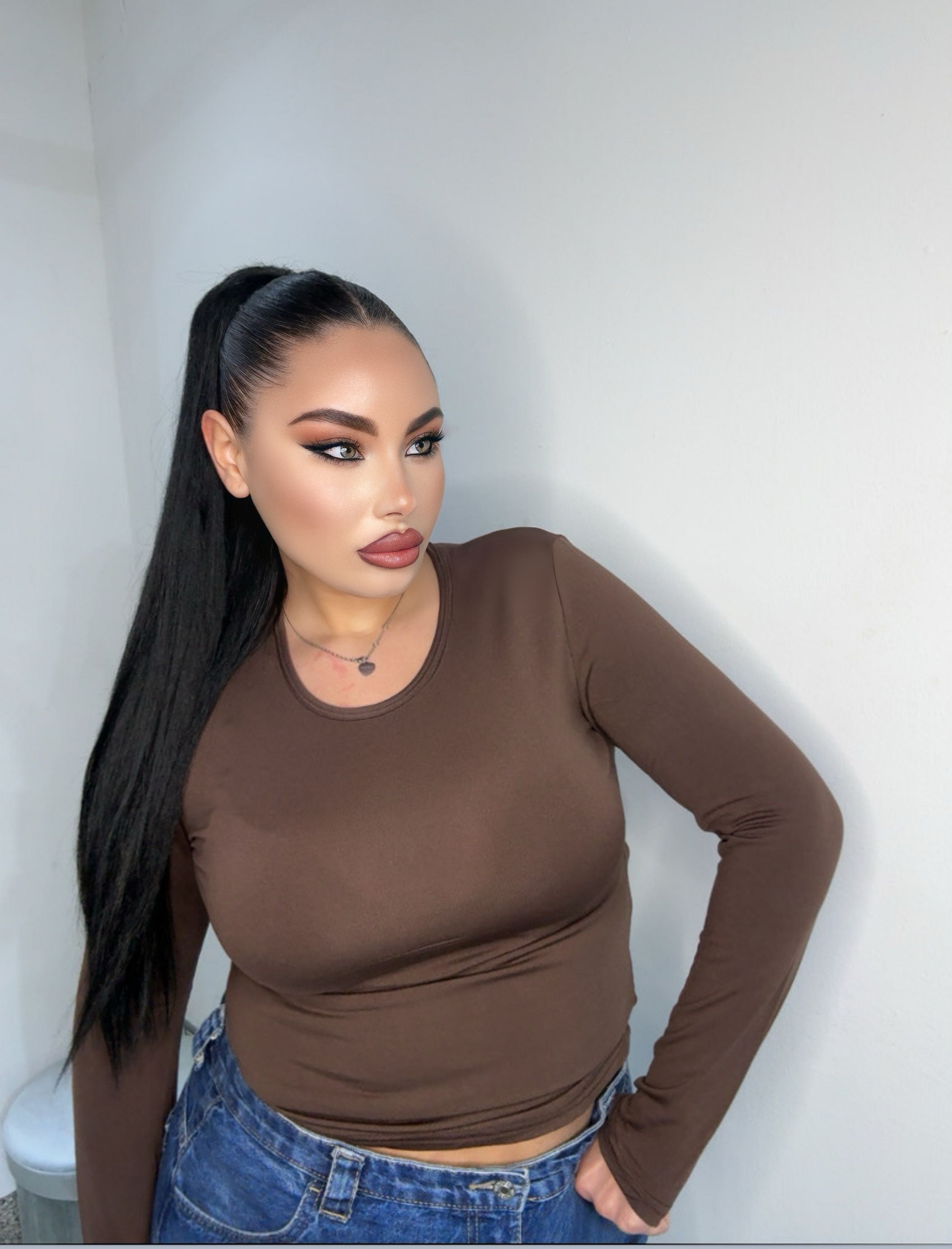 Maglia termica marrone