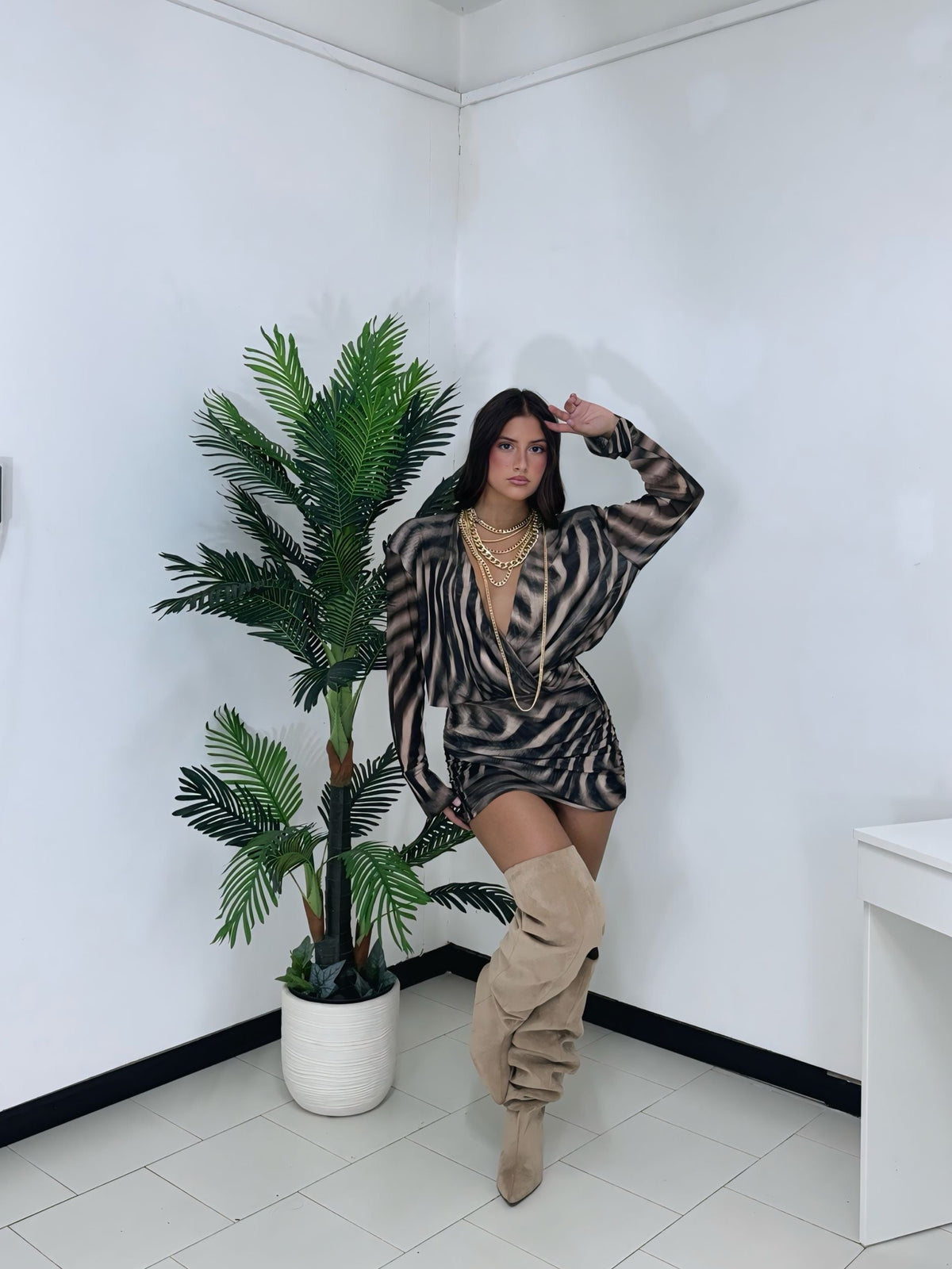 Abito Lumina Zebra Glam