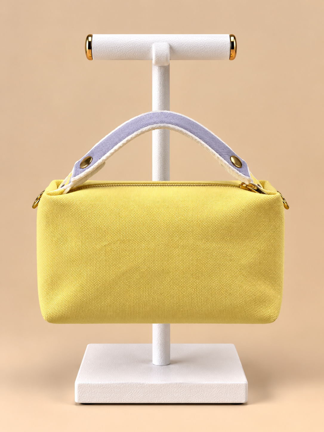 Borsa Gialla in Tessuto con Manico e Tracolla