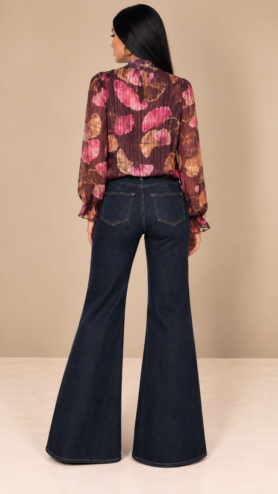 Jeans Flare High Waist Dark Denim