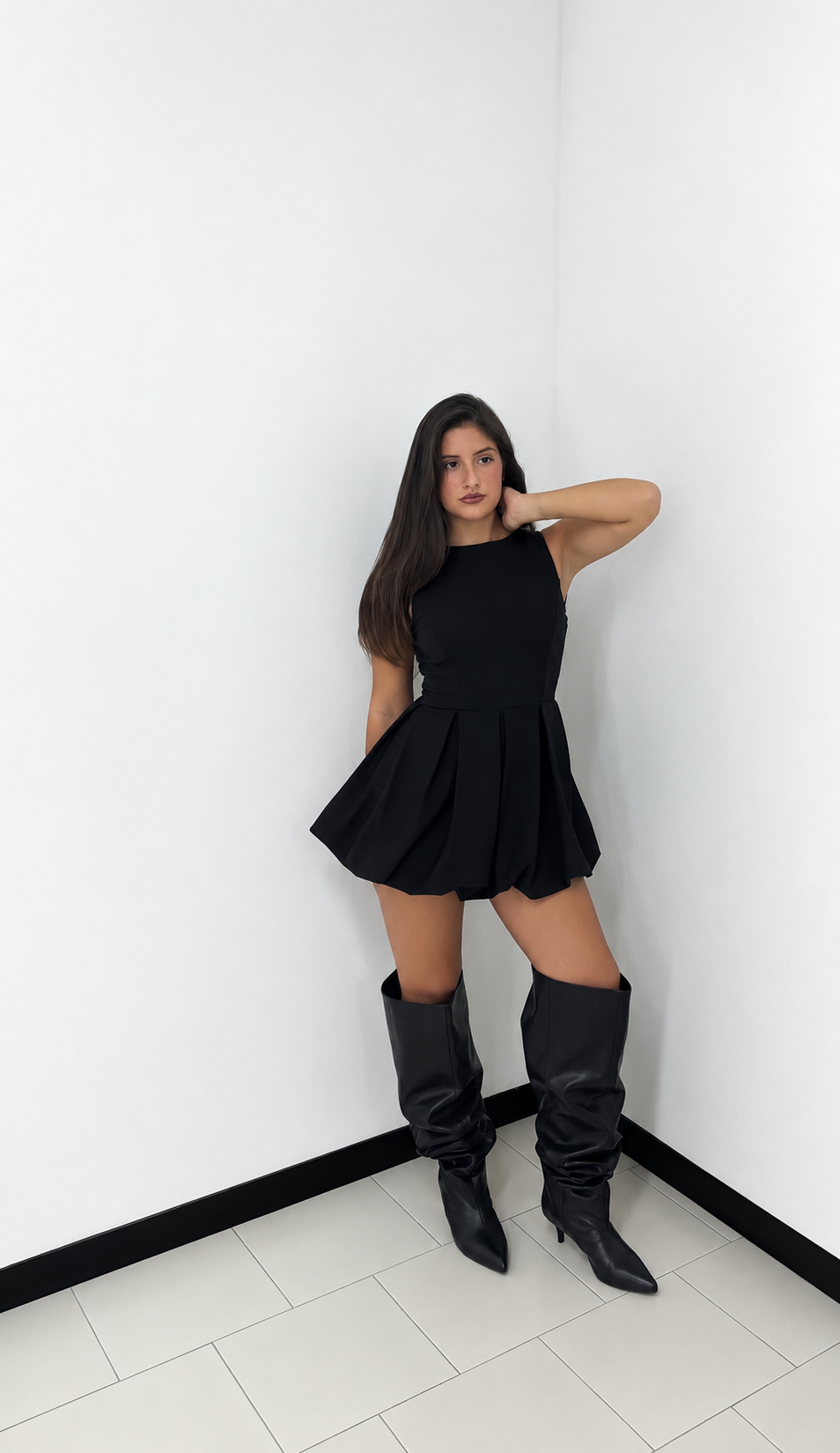 Mini Dress Balloon Black