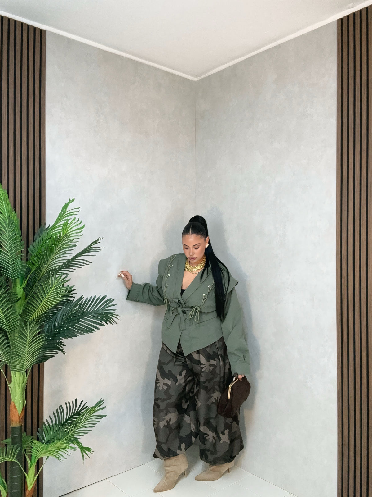 PANTALONE CURVY MILITARY BALLOON