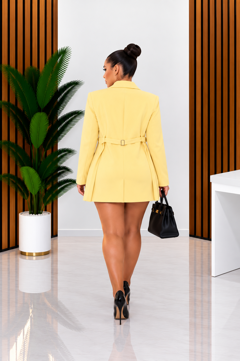 Blazer Dress Curvy GIALLO