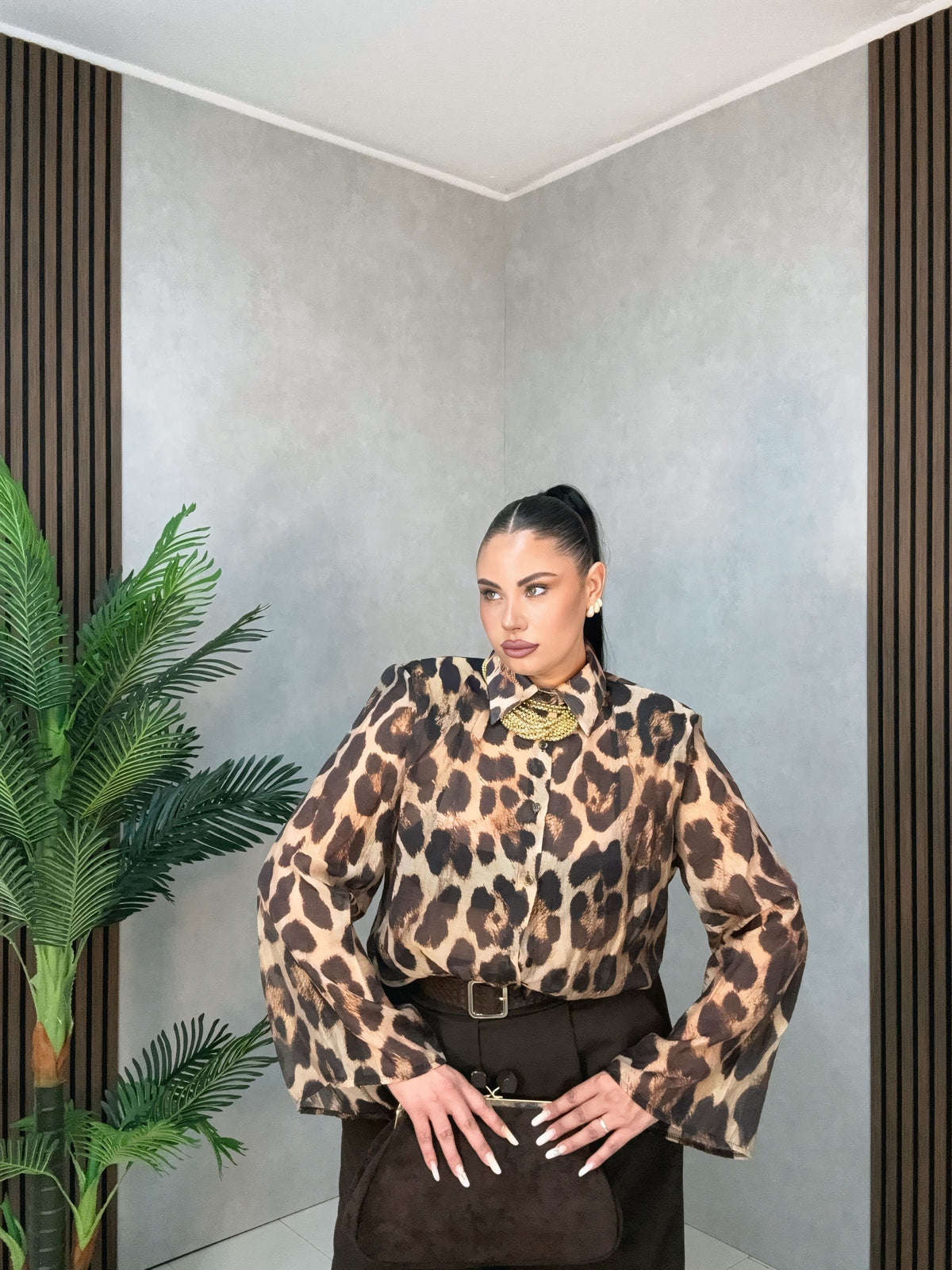 Camicia Curvy Wild Leopard