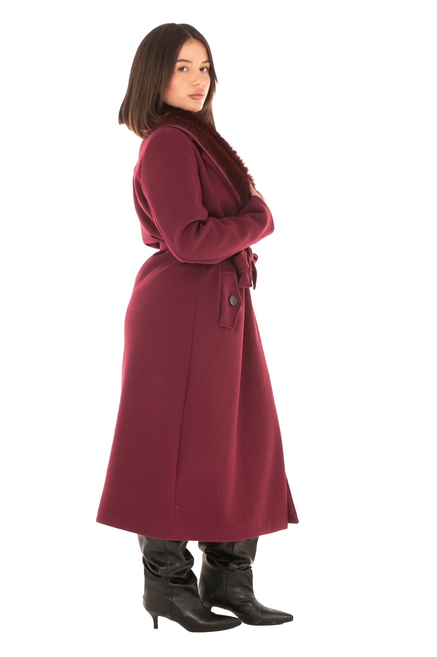 Cappotto glamour bordeaux