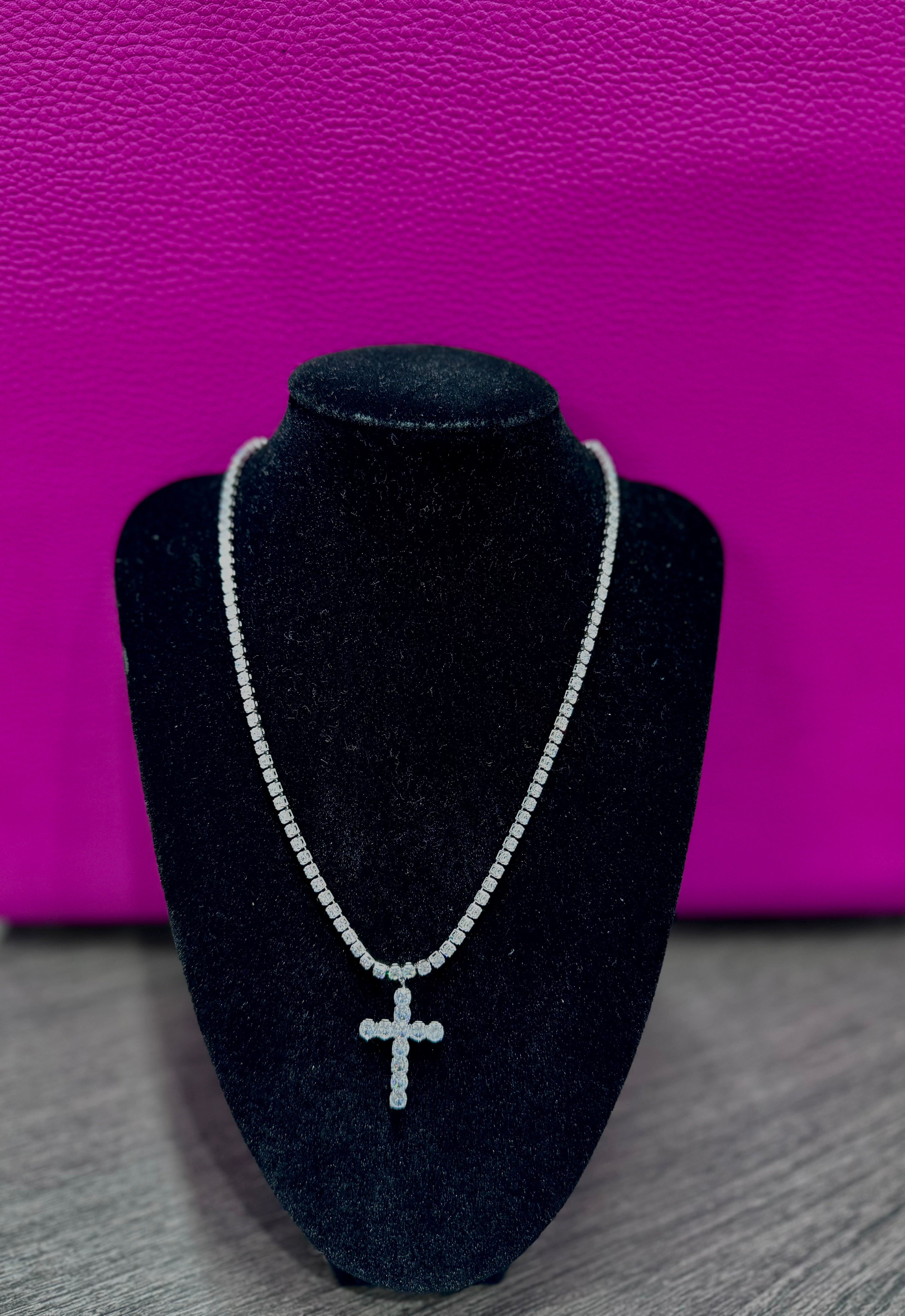Collana croce argento