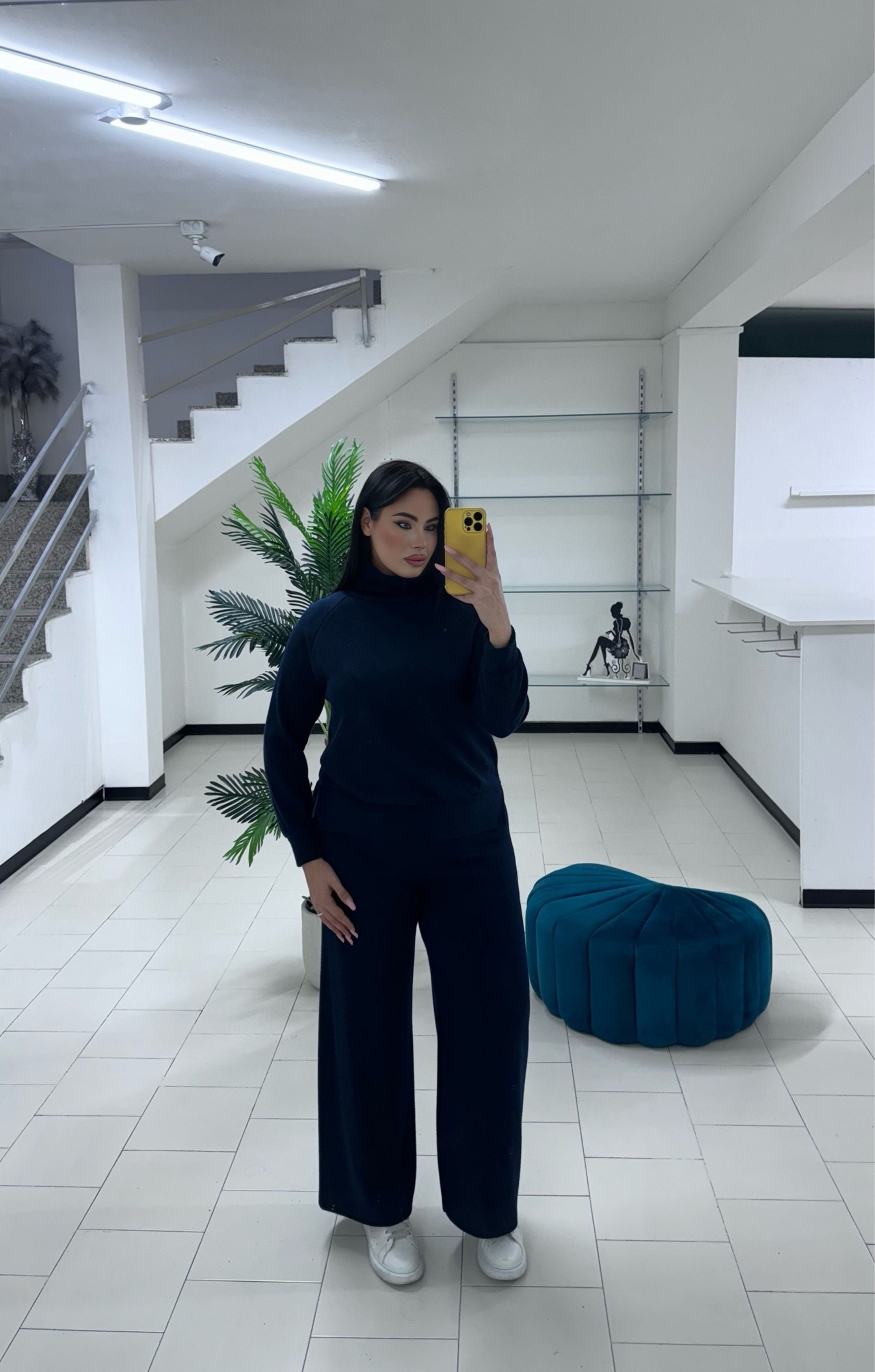 Coordinato lana rasata blue