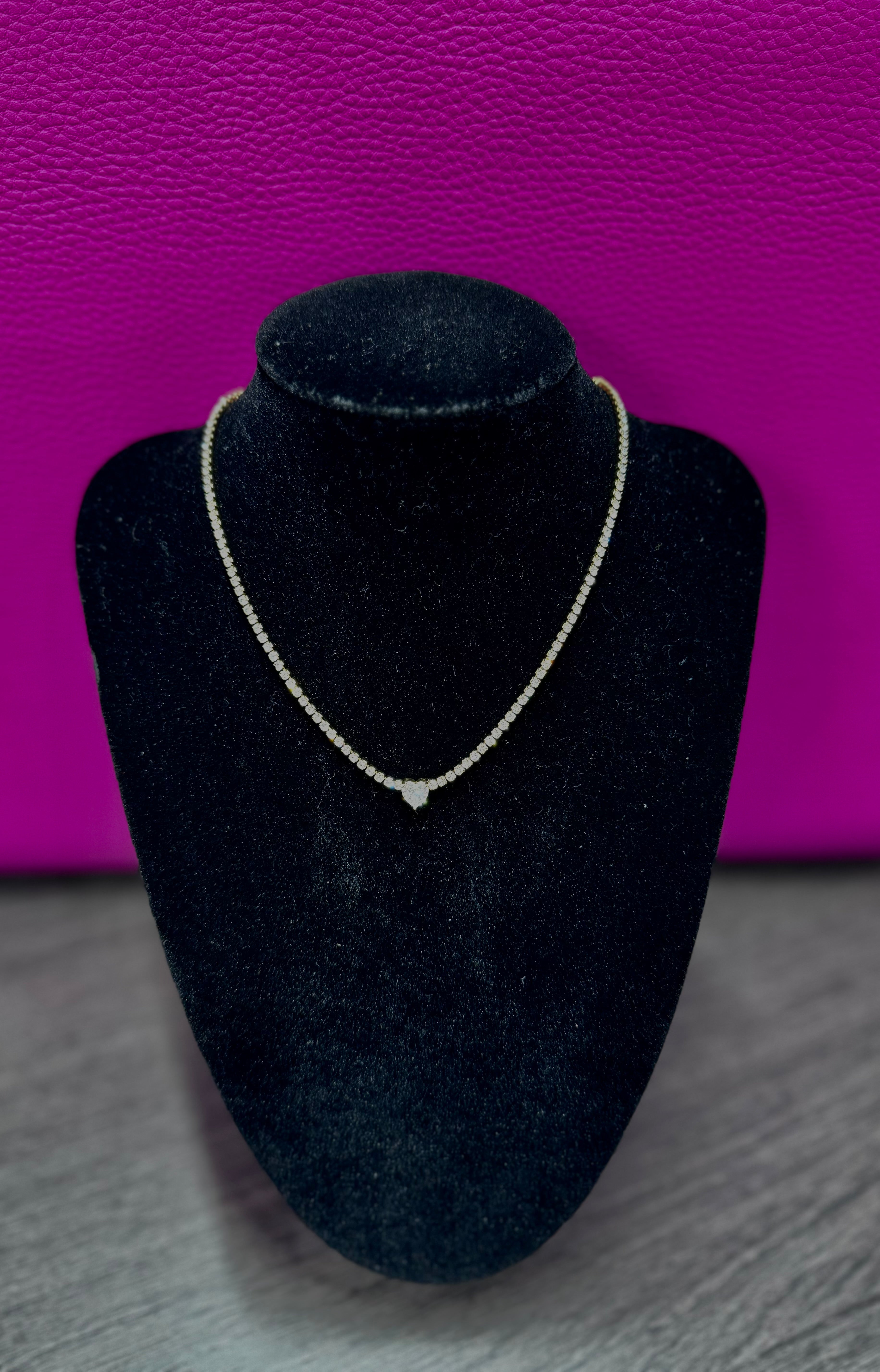 Collana cuore tennis oro