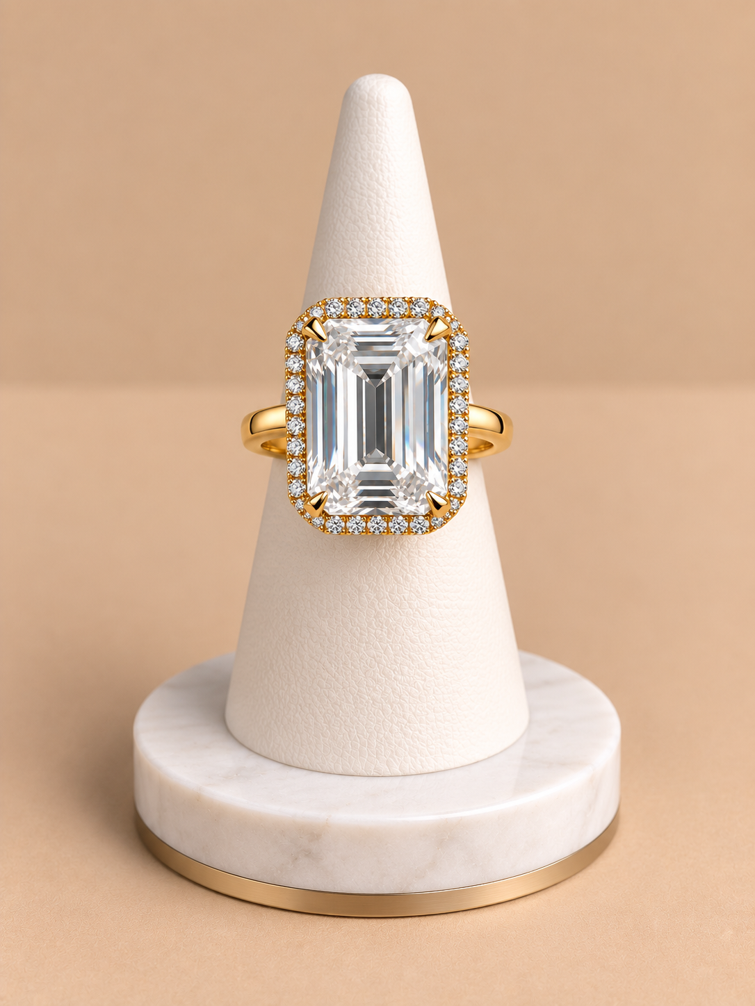 Anello Solitario Oro con Cristallo Rettangolare