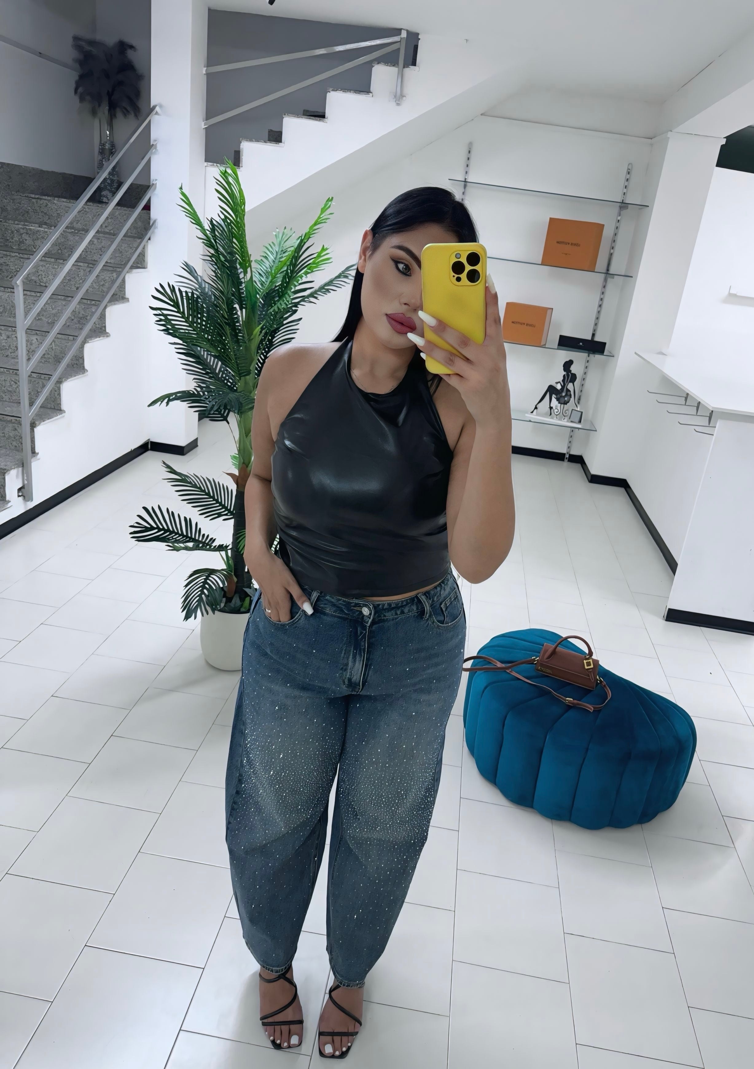Jeans balloon diamond curvy