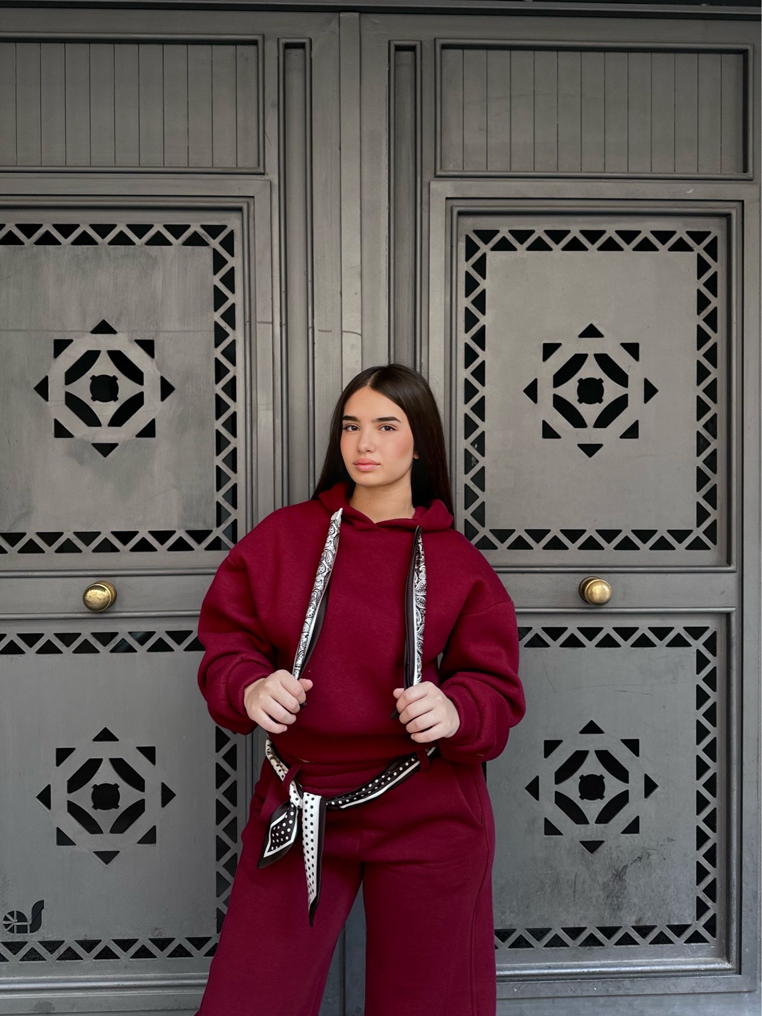 Coordinato tuta bordeaux 97028