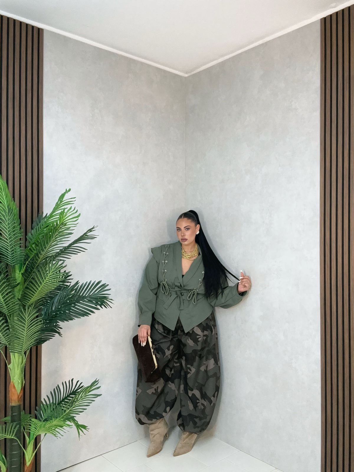 PANTALONE CURVY MILITARY BALLOON