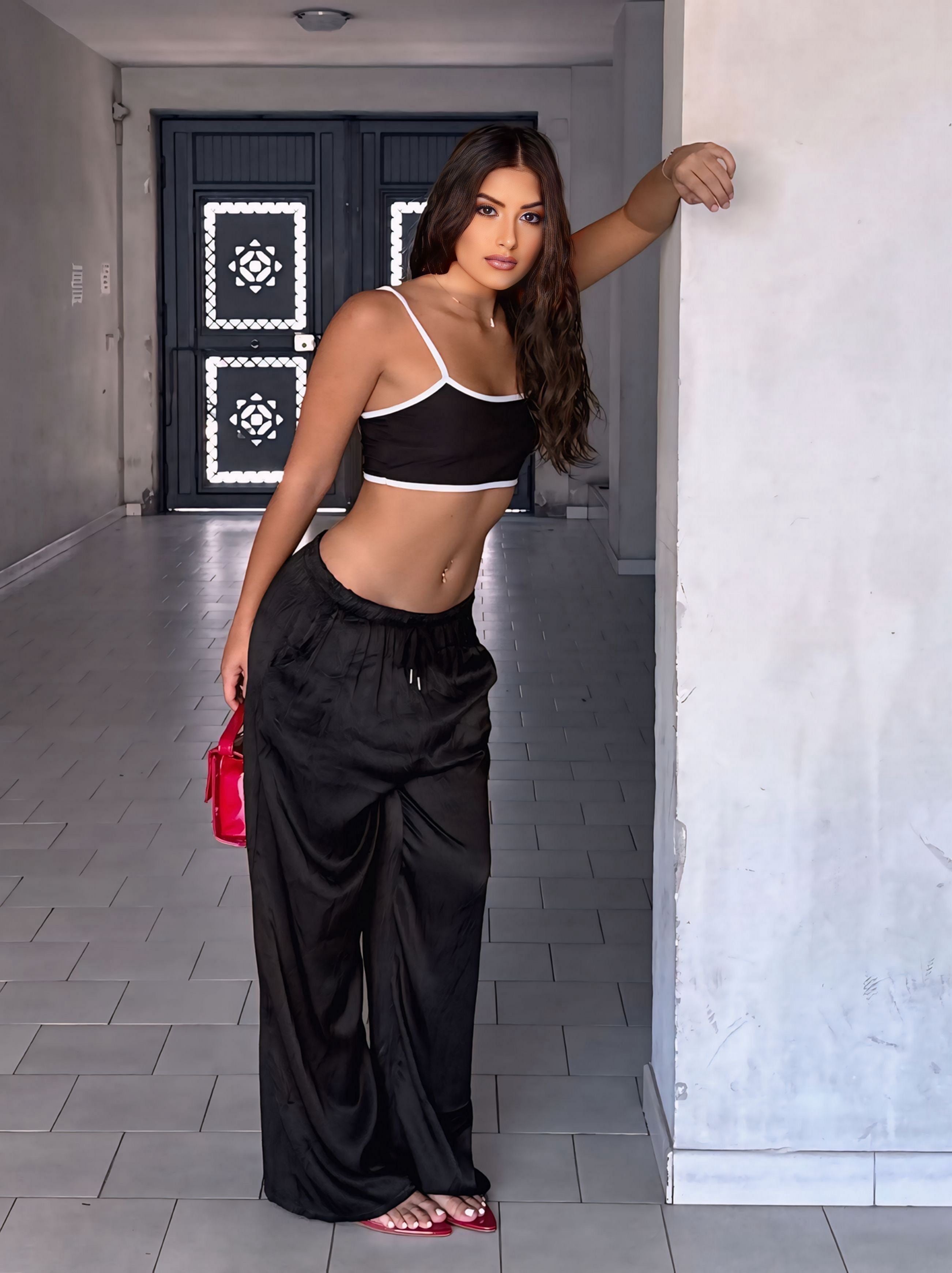 Pantalone saten black