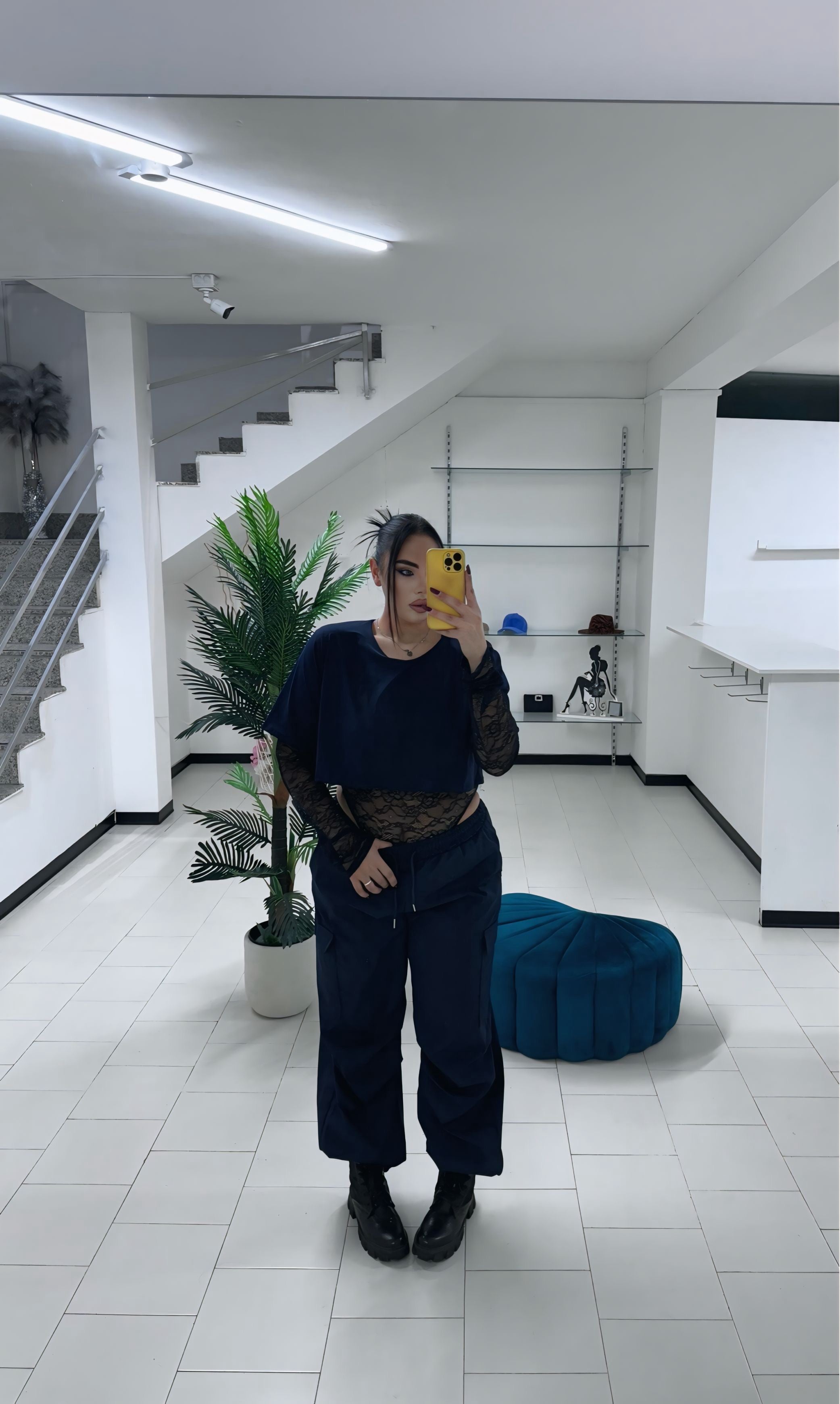 Cargo curvy blu navy