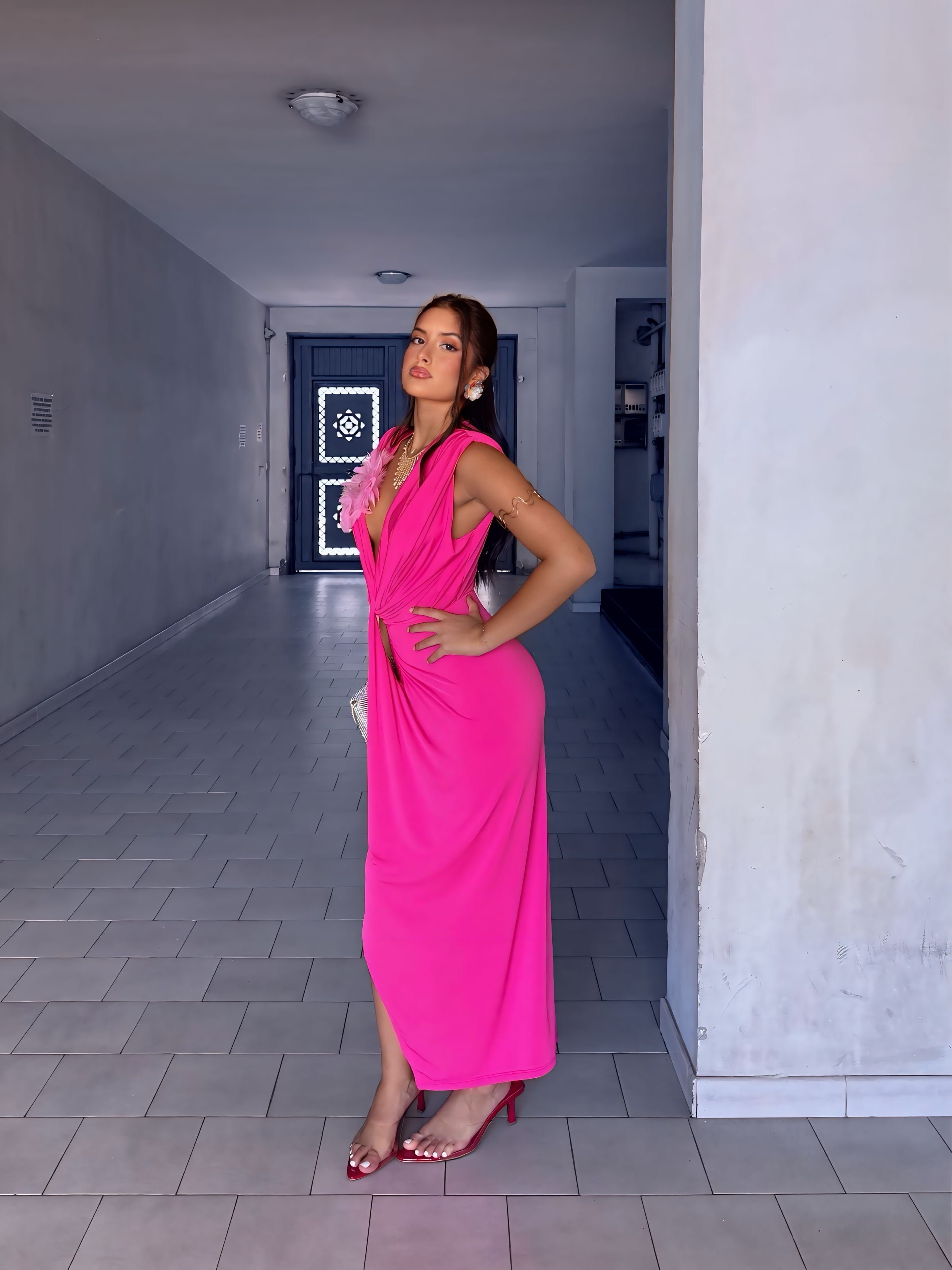 Abito isabel fucsia