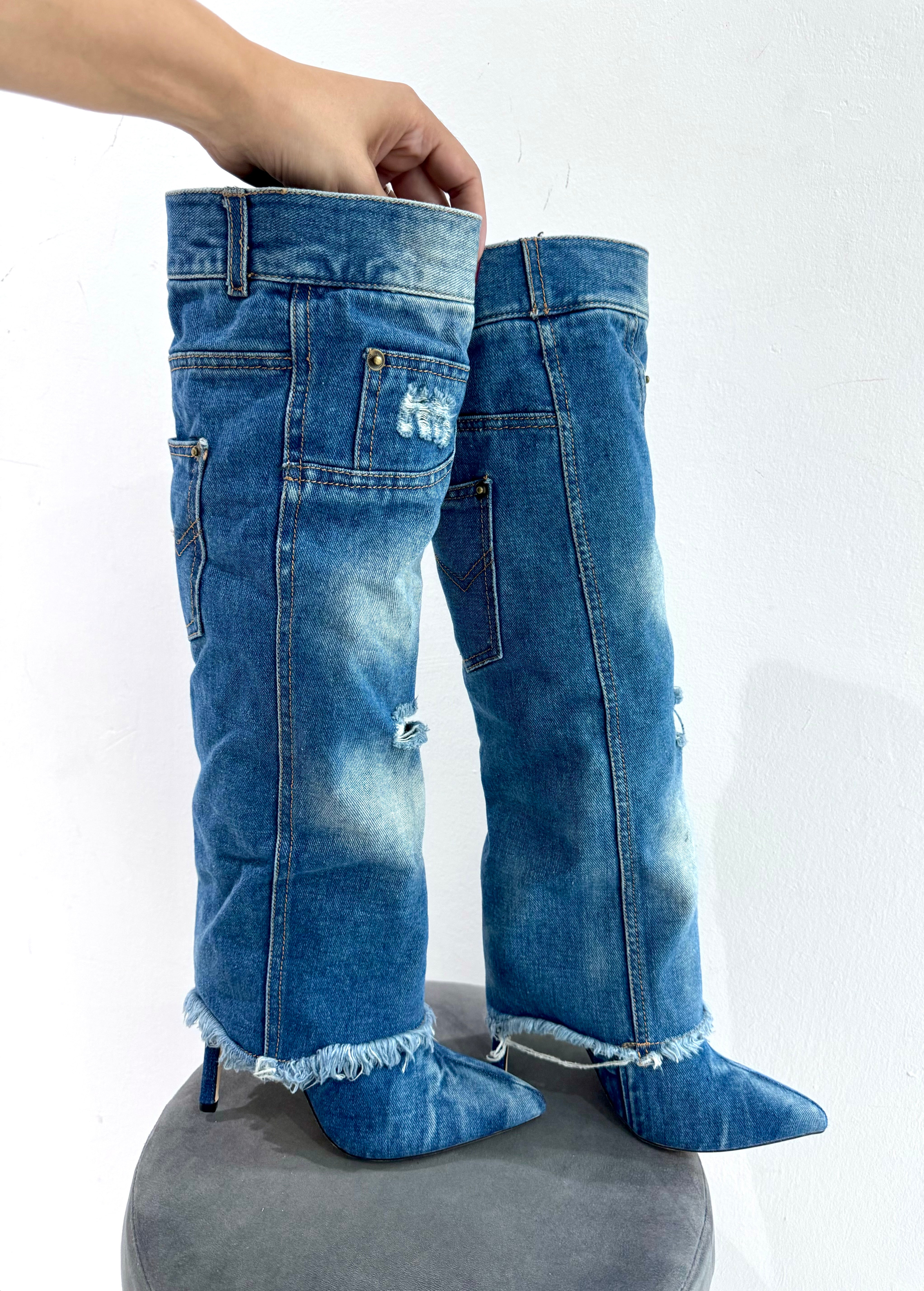 Stivale in denim 9857