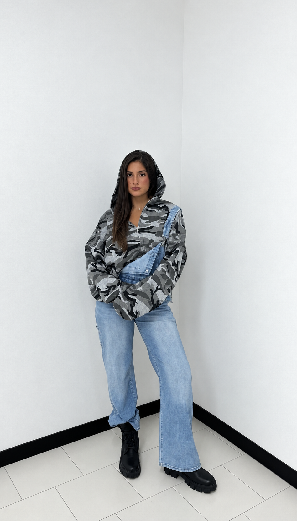 Salopette Denim Wide Leg – Light Blue