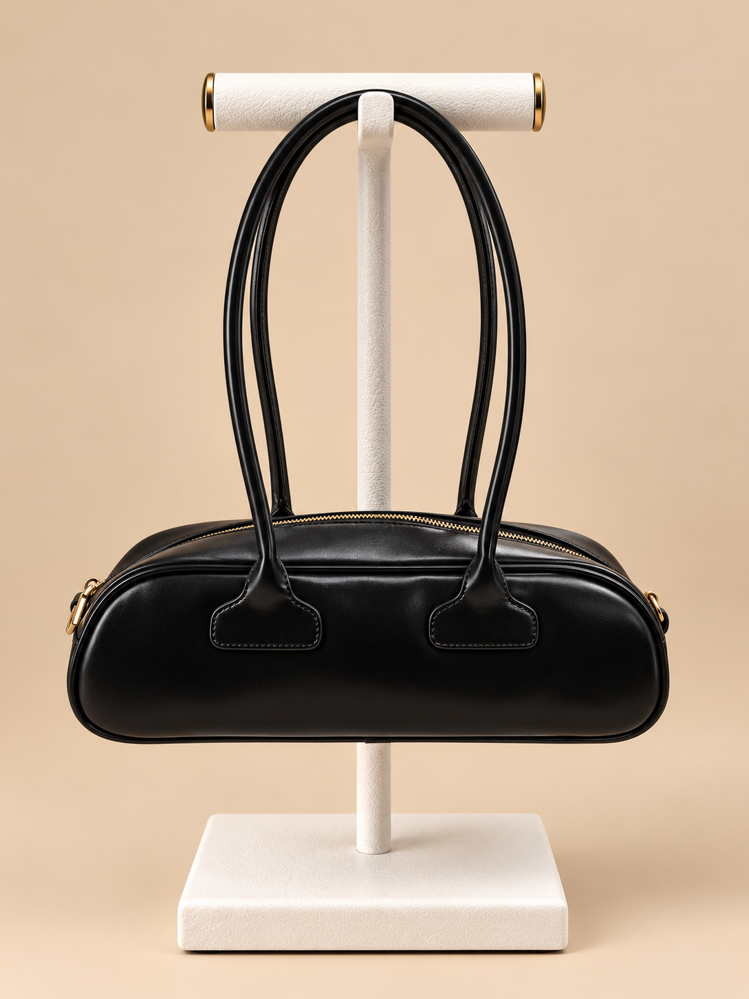 Borsa Nera Elegante con Manici e Tracolla