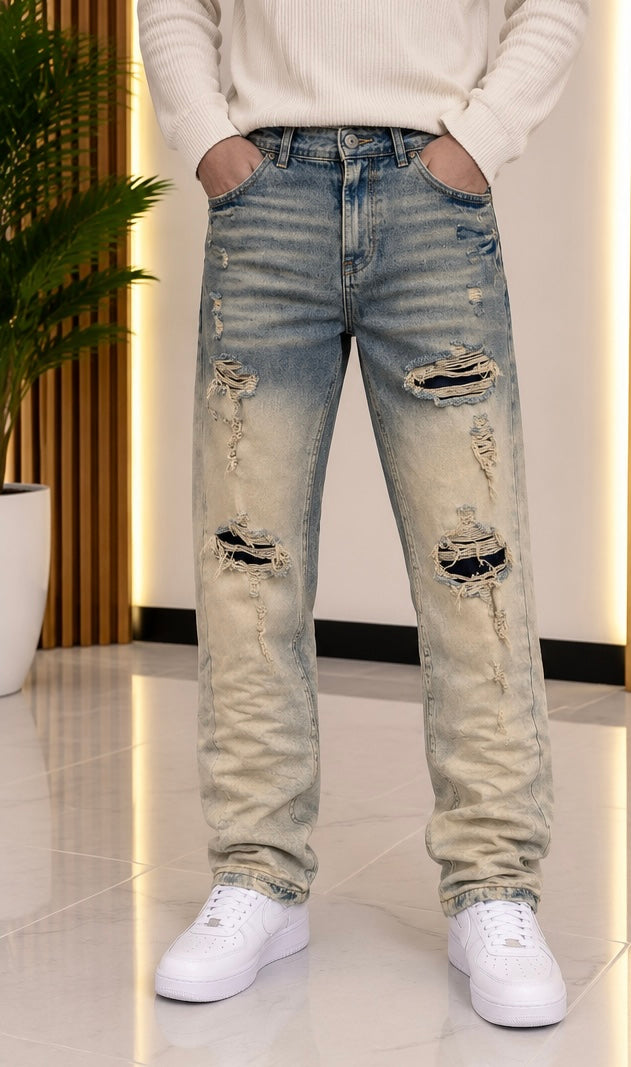 Jeans cianotic distressed
