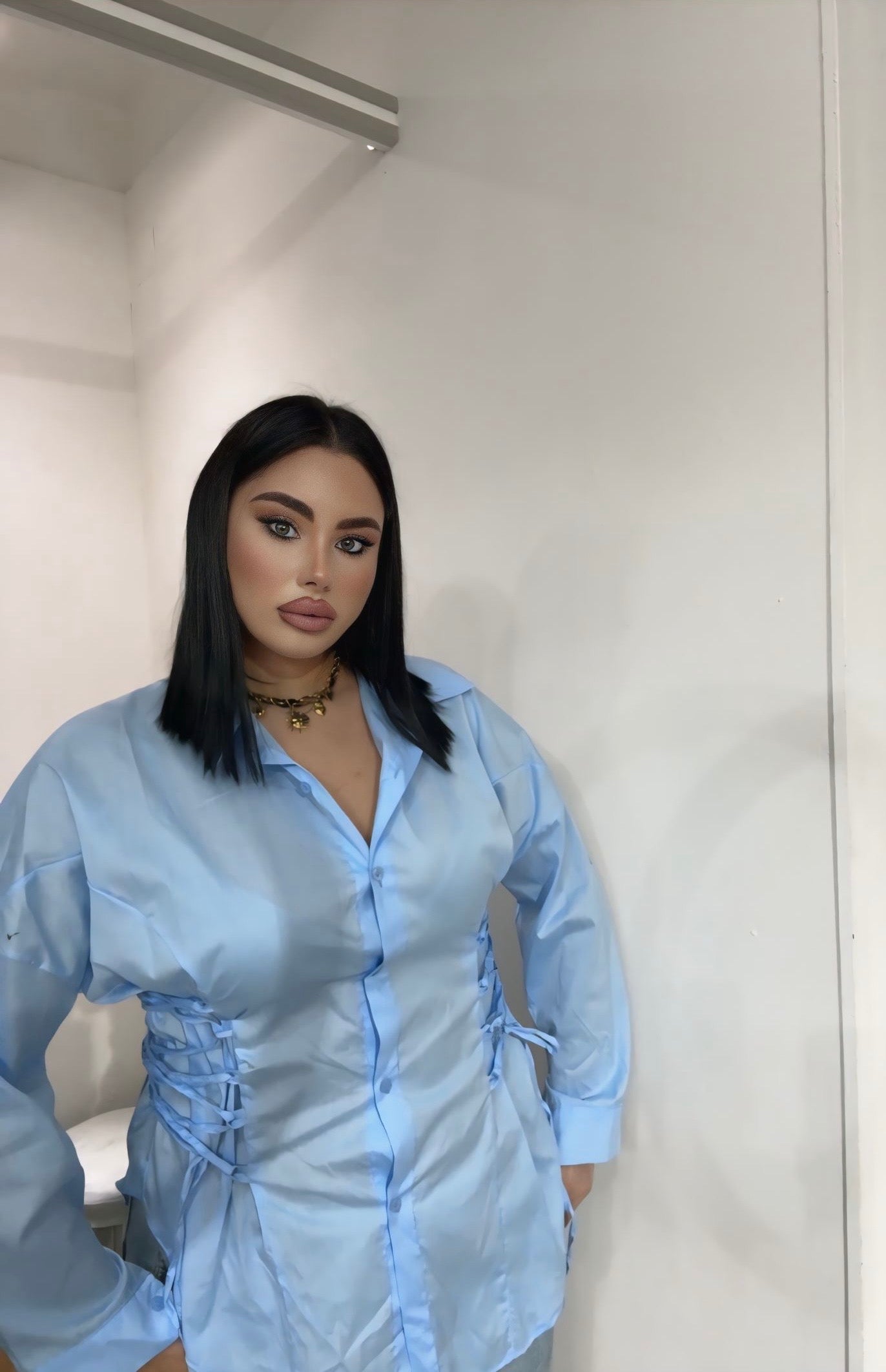 Camicia azzurra curvy