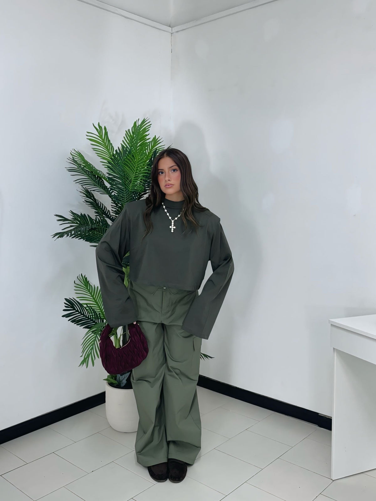 Pantalone Cargo Wide Leg