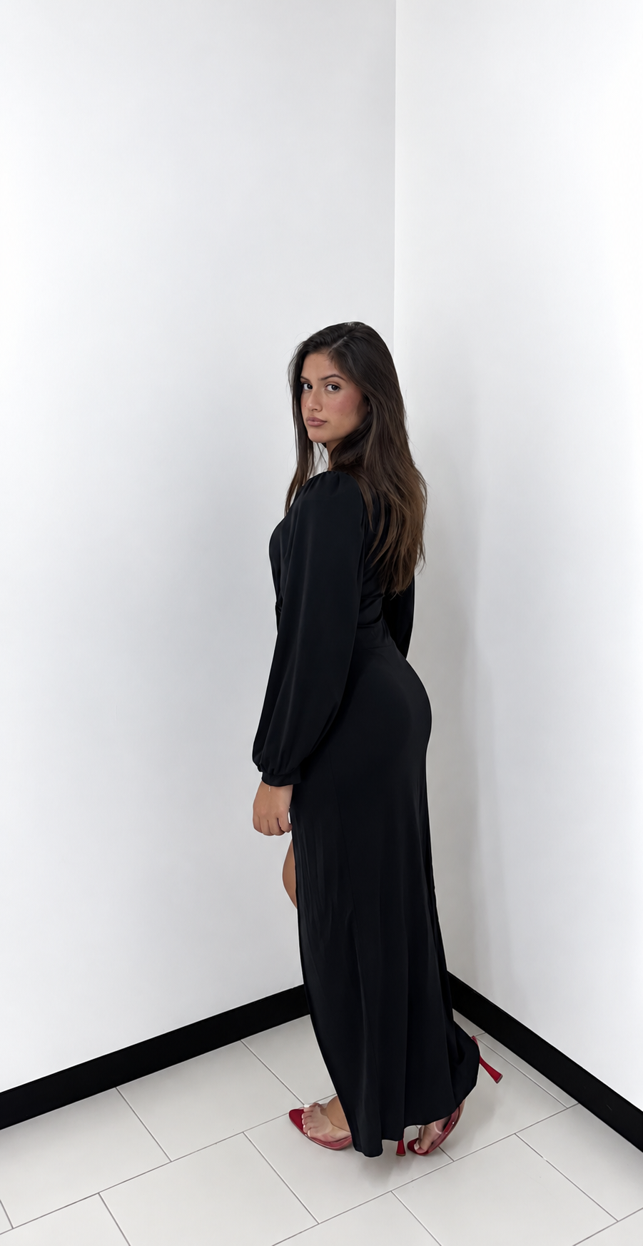 Abito long Dress elegance nero