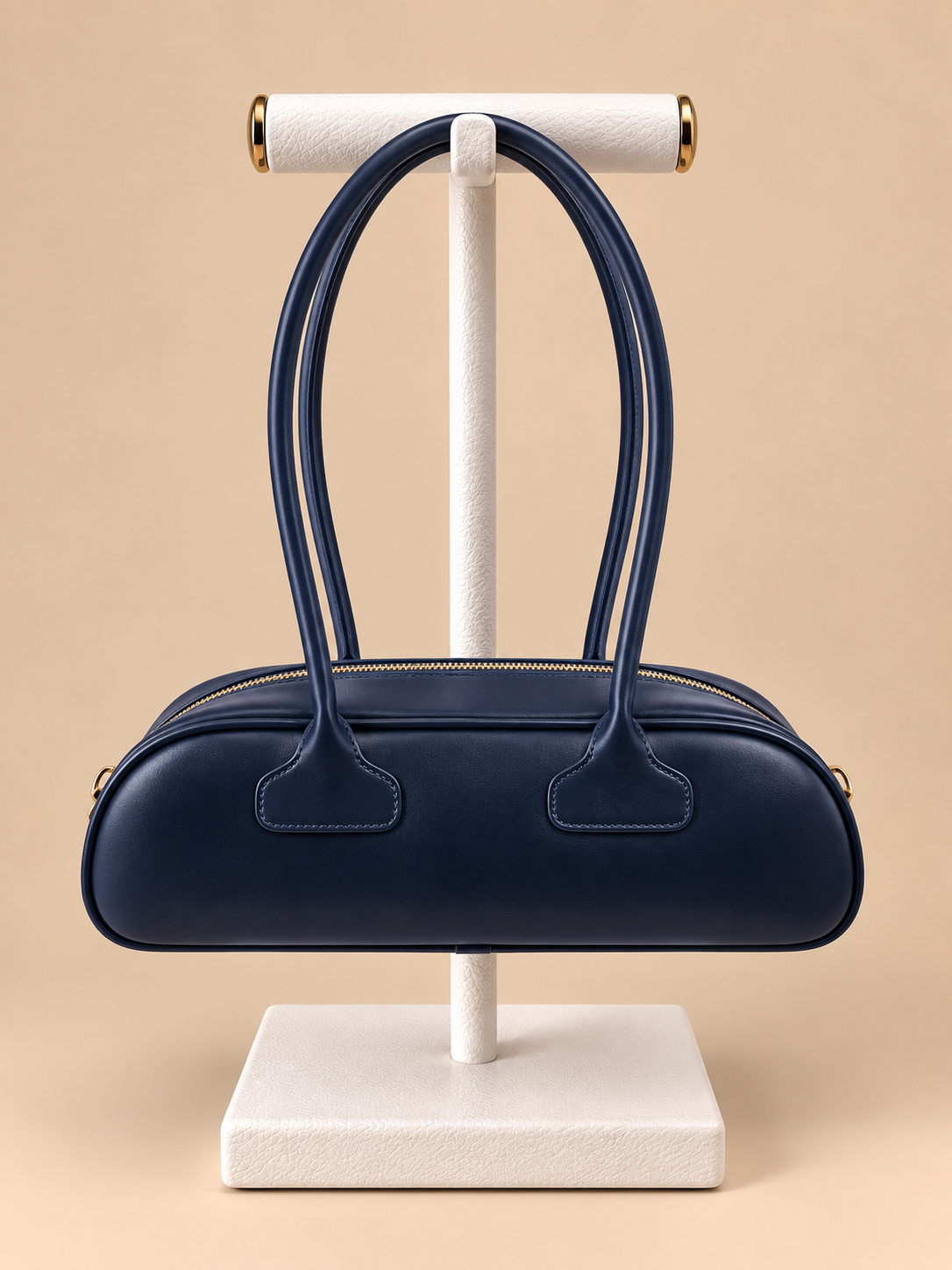 Borsa blu Elegante con Manici e Tracolla