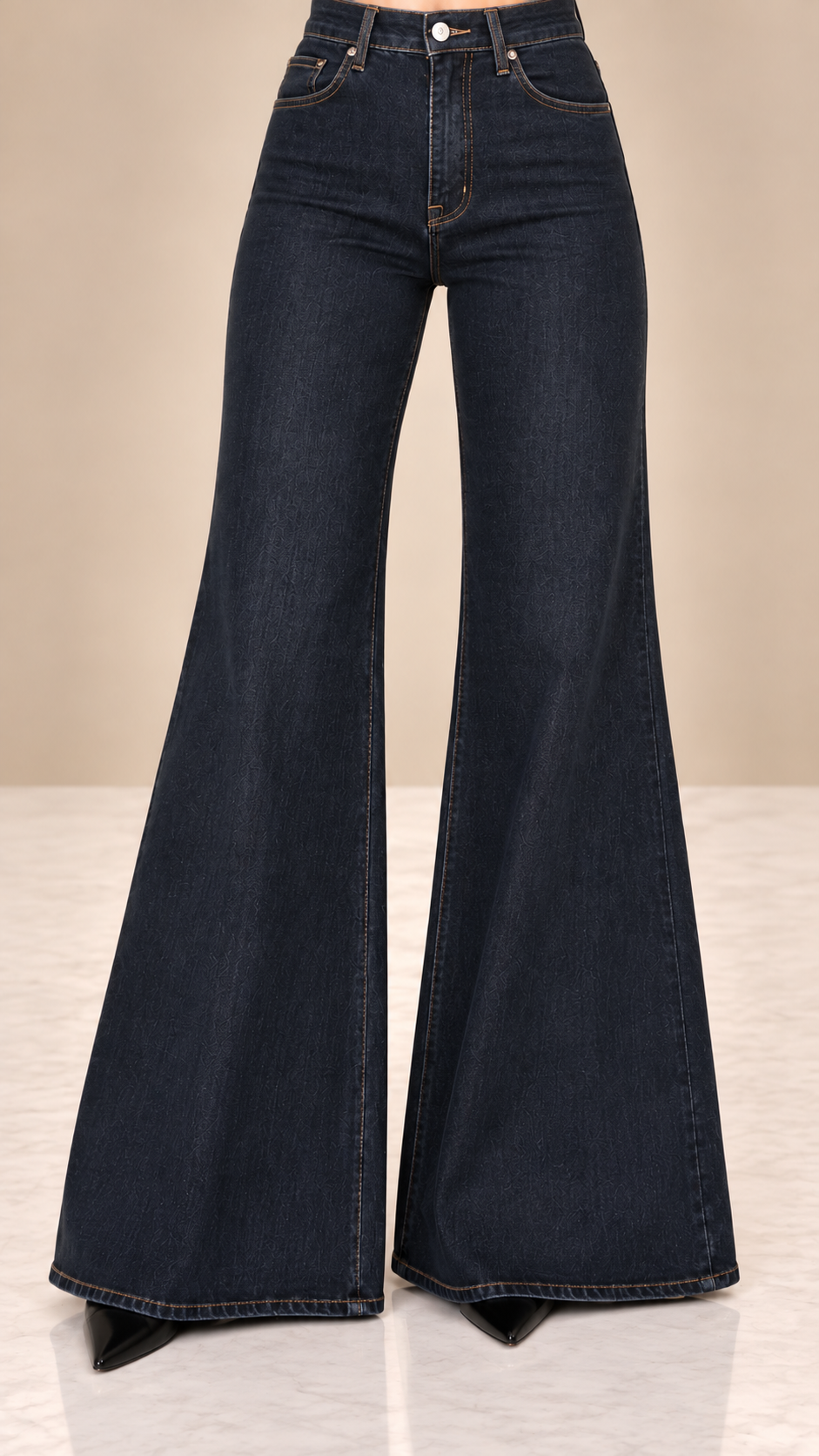 Jeans Flare High Waist Dark Denim