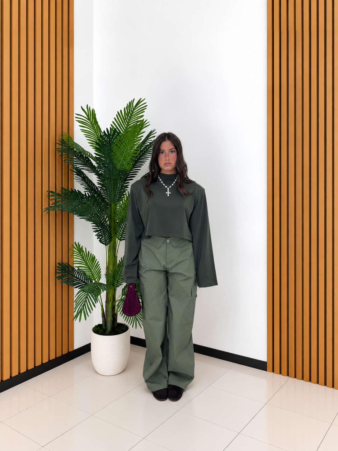 Pantalone Cargo Wide Leg